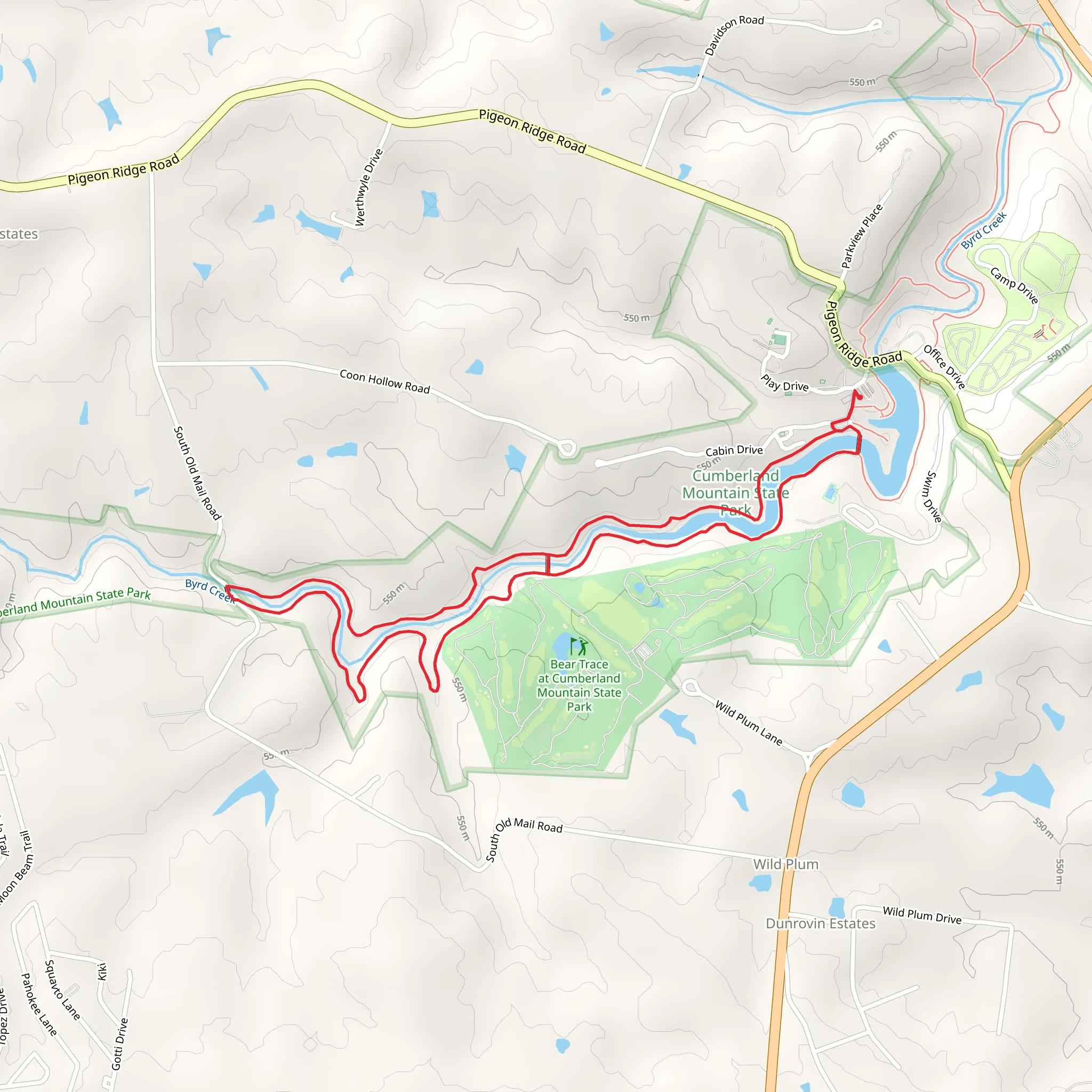 Byrd Lake Loop mobile static map
