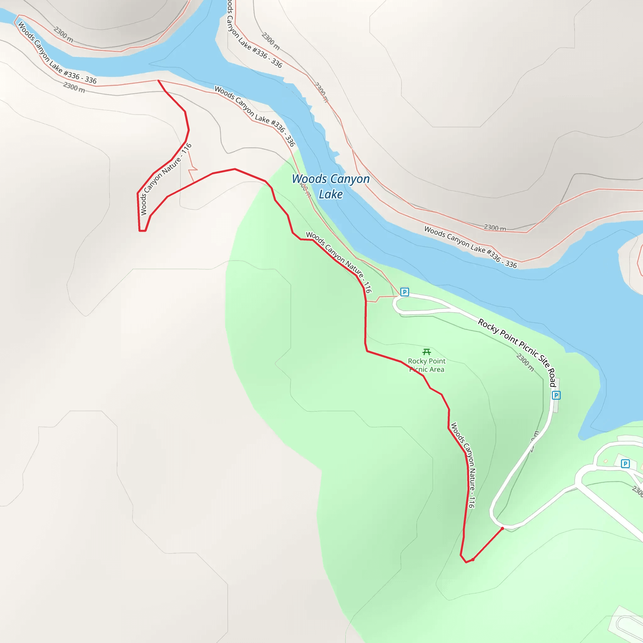 Woods Canyon Nature Trail mobile static map