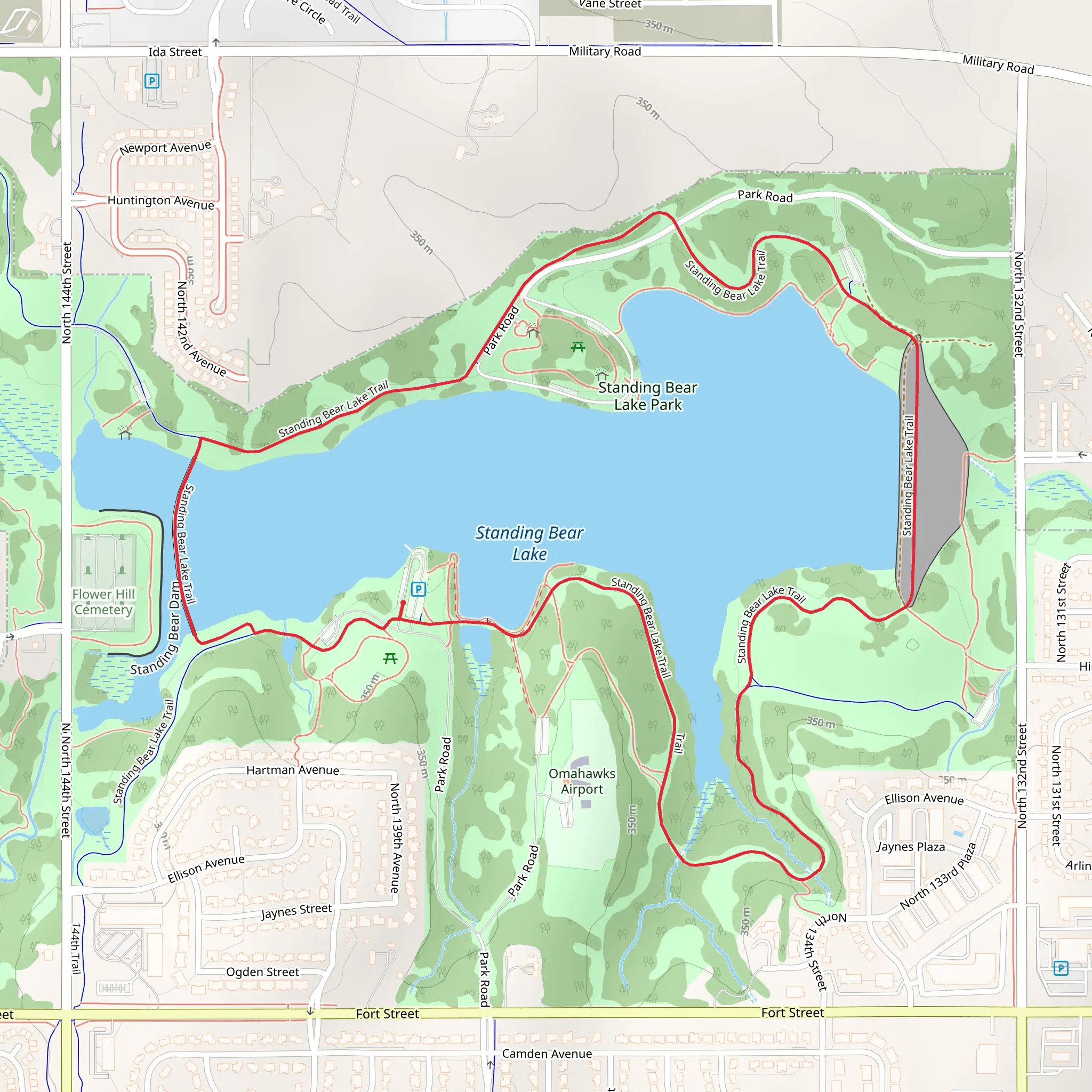 Standing Bear Lake Loop mobile static map