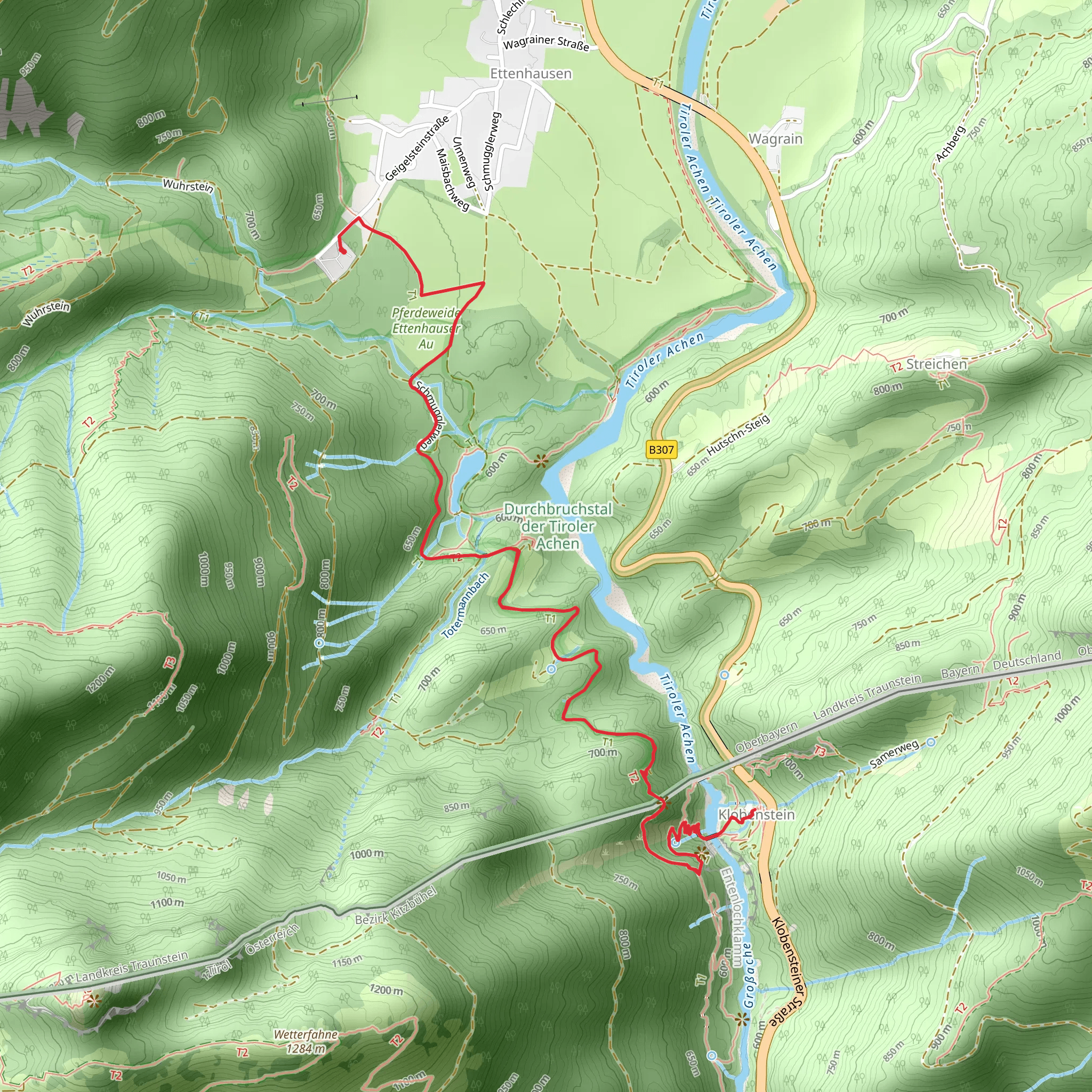Grossache via Schlechinger Wanderweg mobile static map