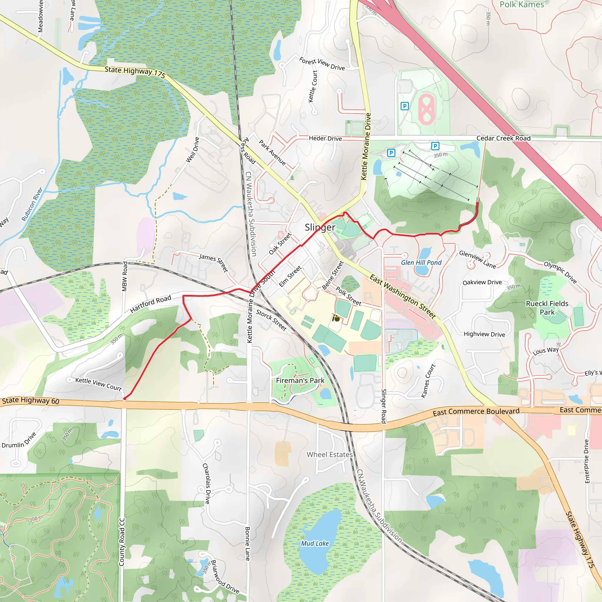 Ice Age Trail - Slinger mobile static map