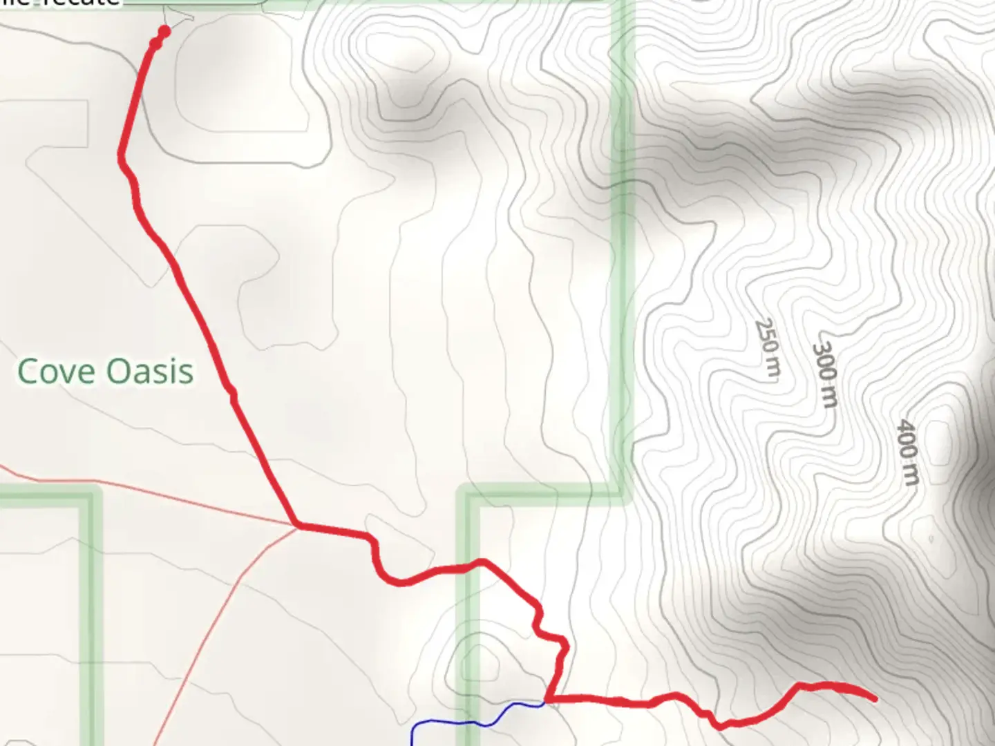 An image depicting the trail Cove Oasis and its surrounding area.