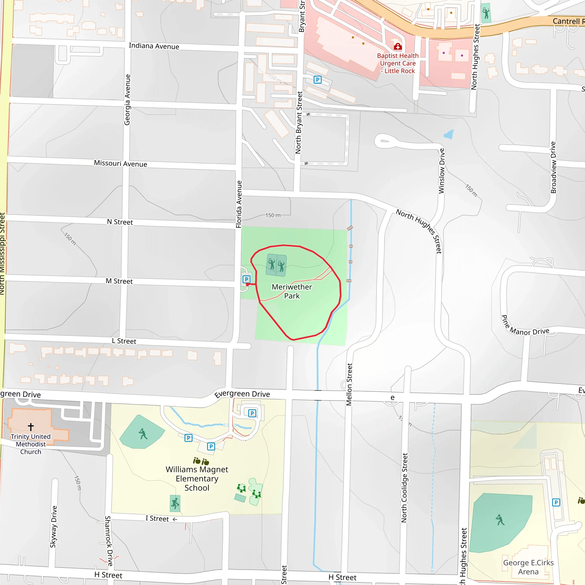 Meriwether Park Loop mobile static map