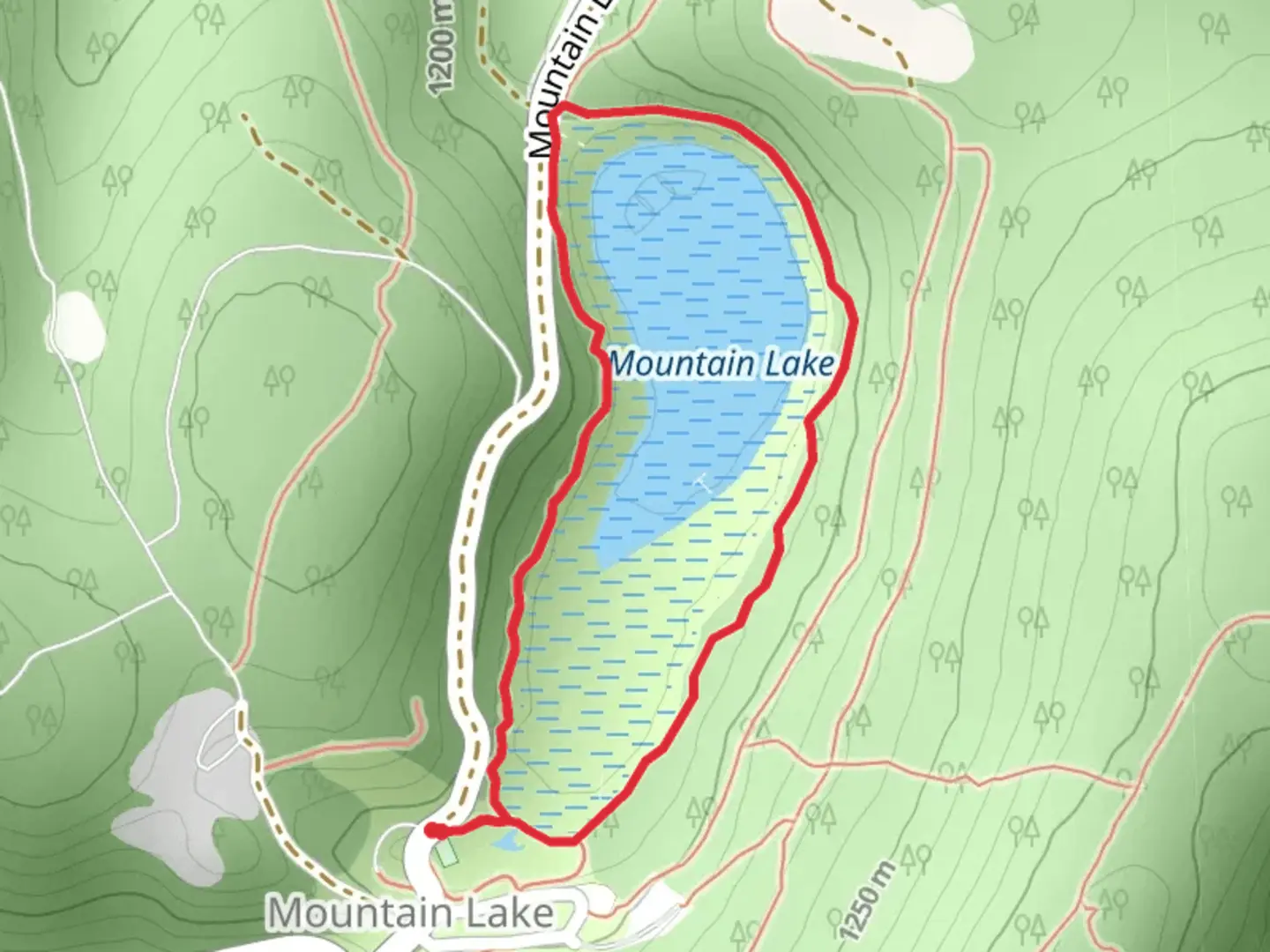An image depicting the trail Mountain Lake Loop via Indian Trail and its surrounding area.