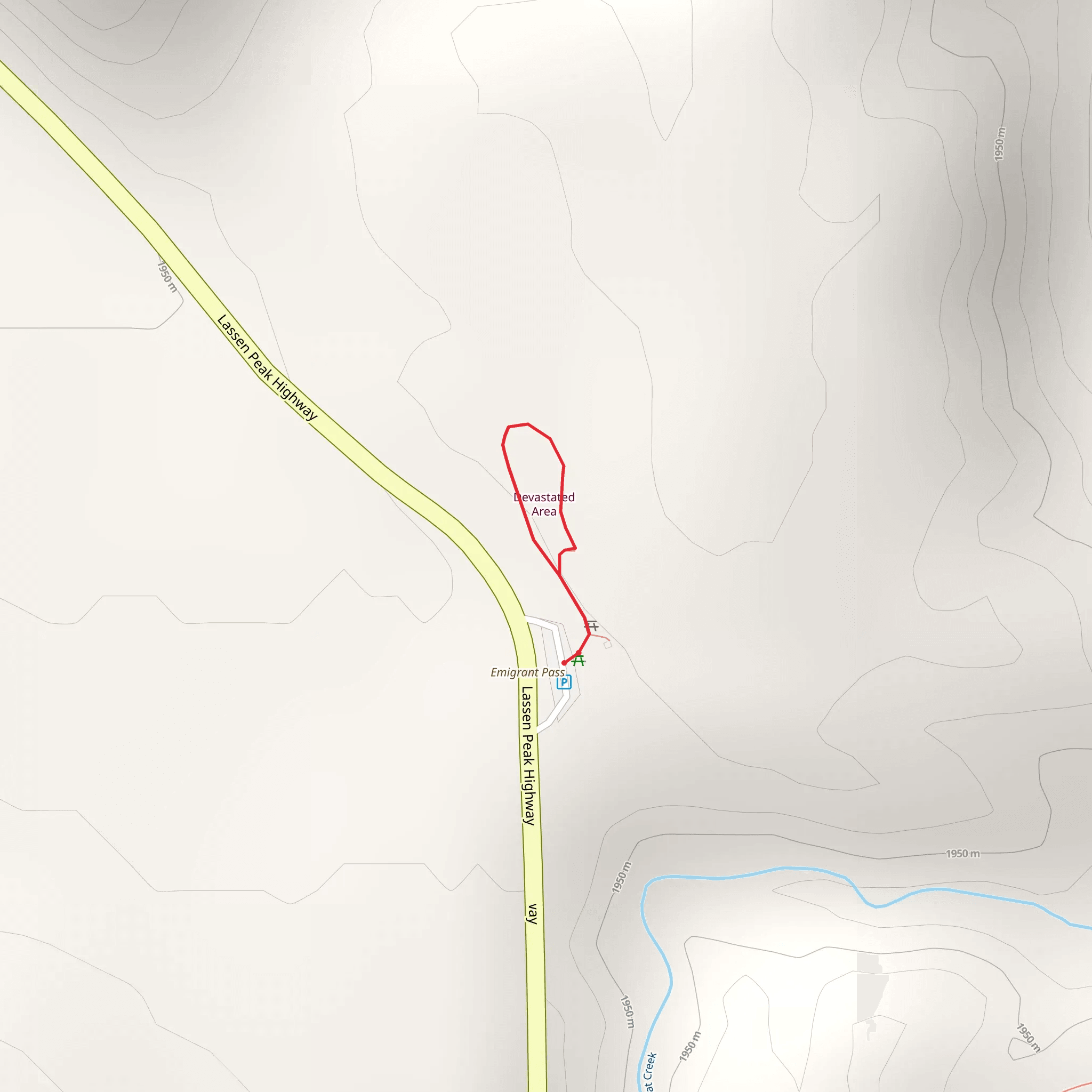 Devastated Area Interpretive Trail mobile static map