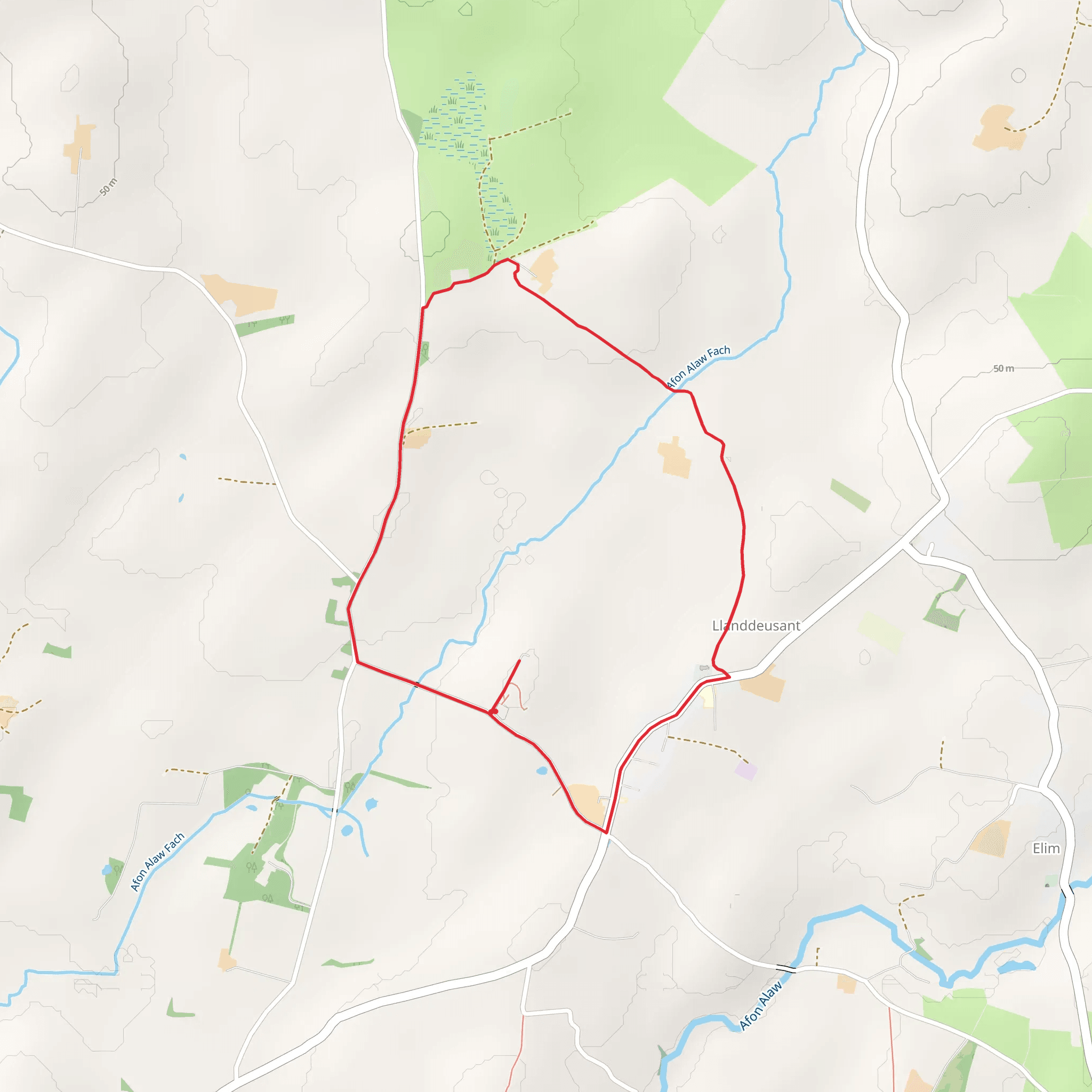 Llanddeusant Loop mobile static map
