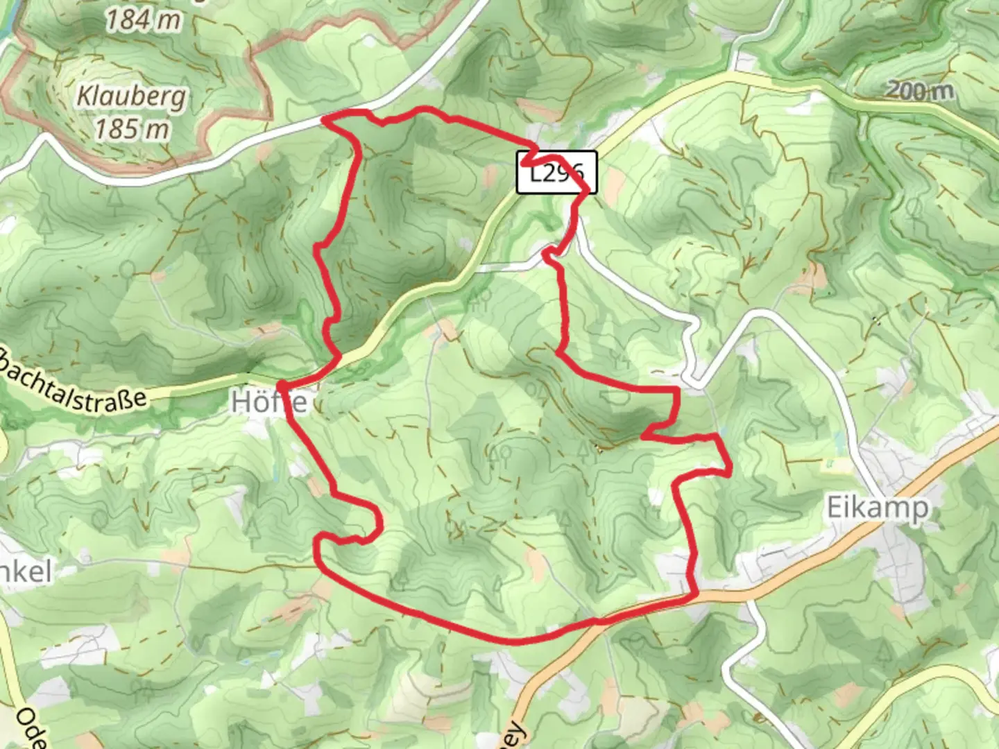 An image depicting the trail Höffe Rundweg A1 and its surrounding area.