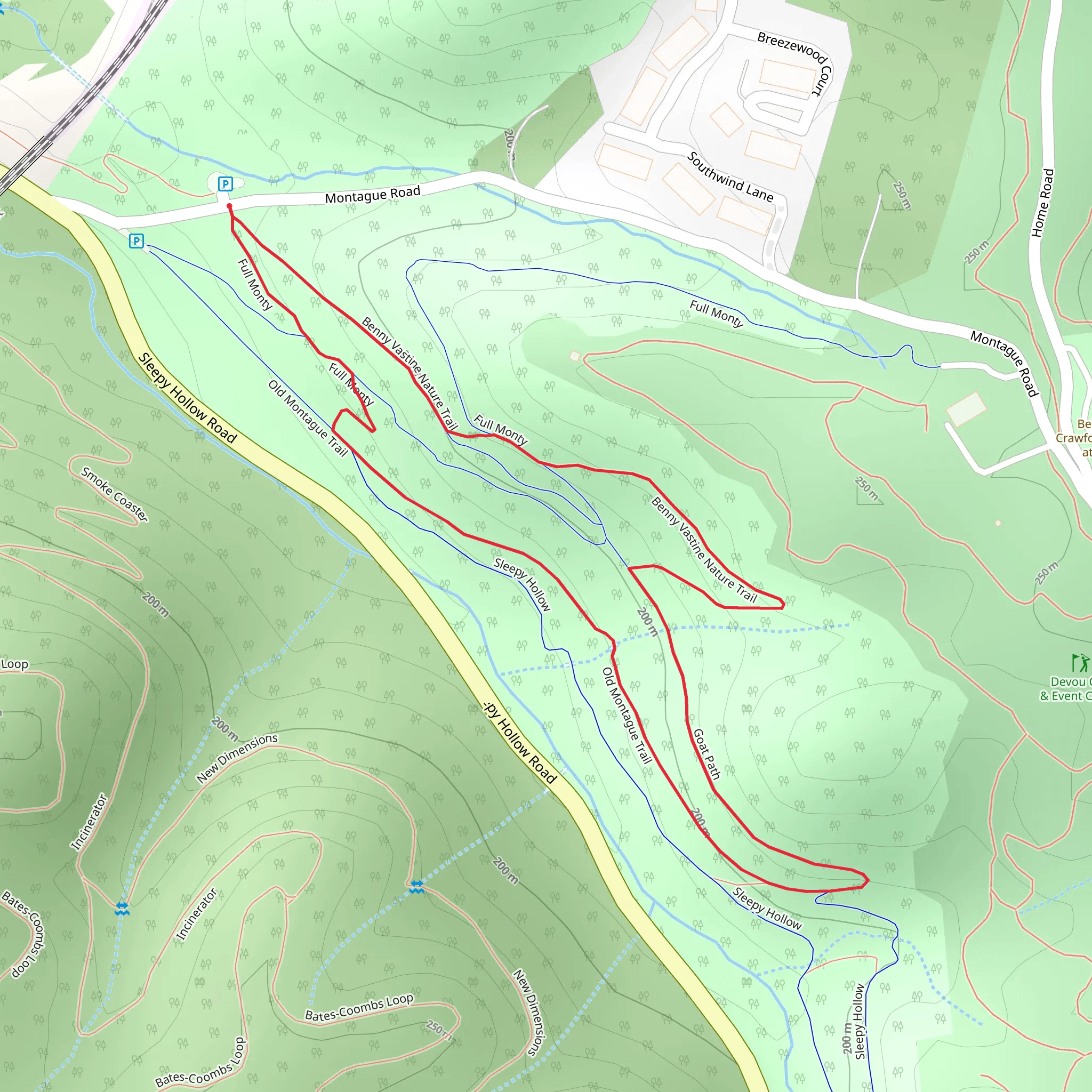 Old Montague Loop Trail mobile static map