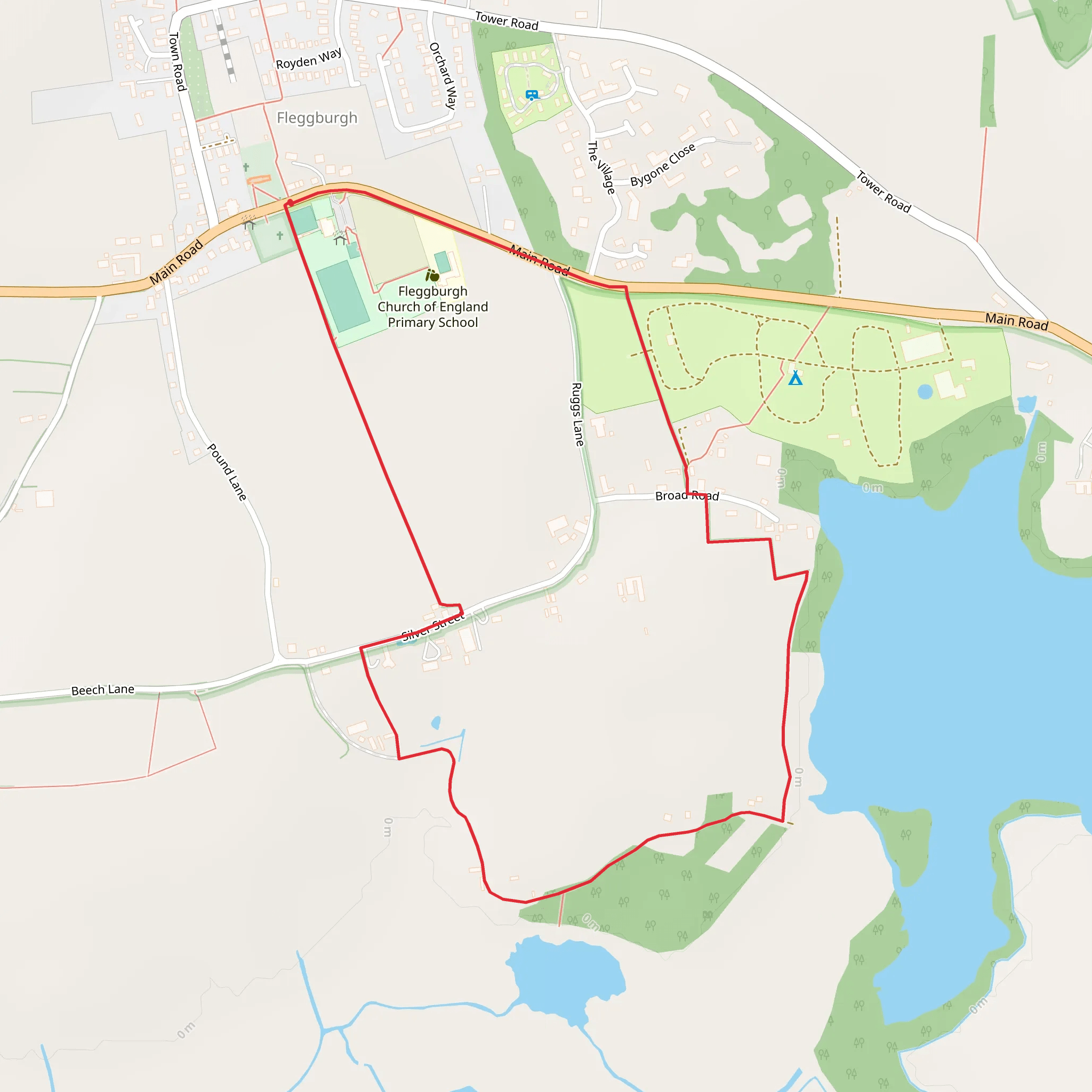 Fleggburgh and Filby Broad Loop mobile static map