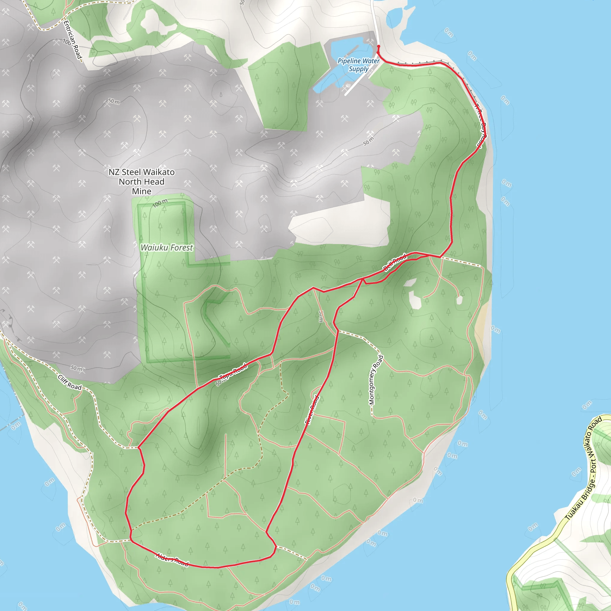 Waiuku Forest Walk mobile static map