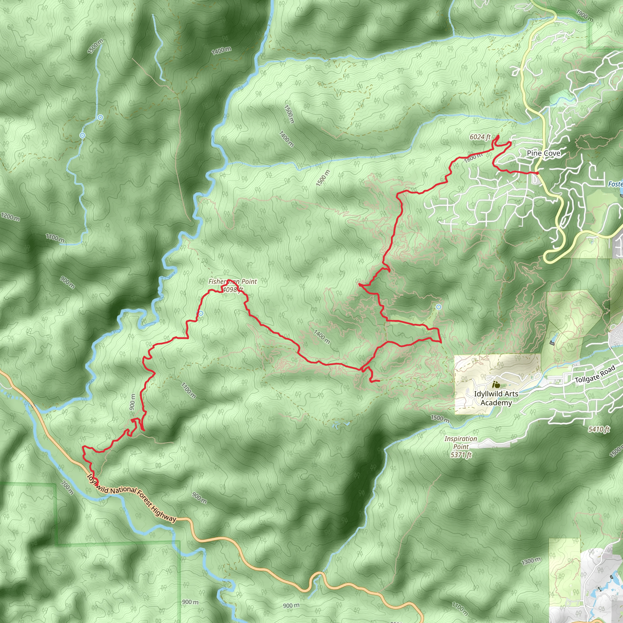 Idyllwild Control Road to Pine Cove Road mobile static map