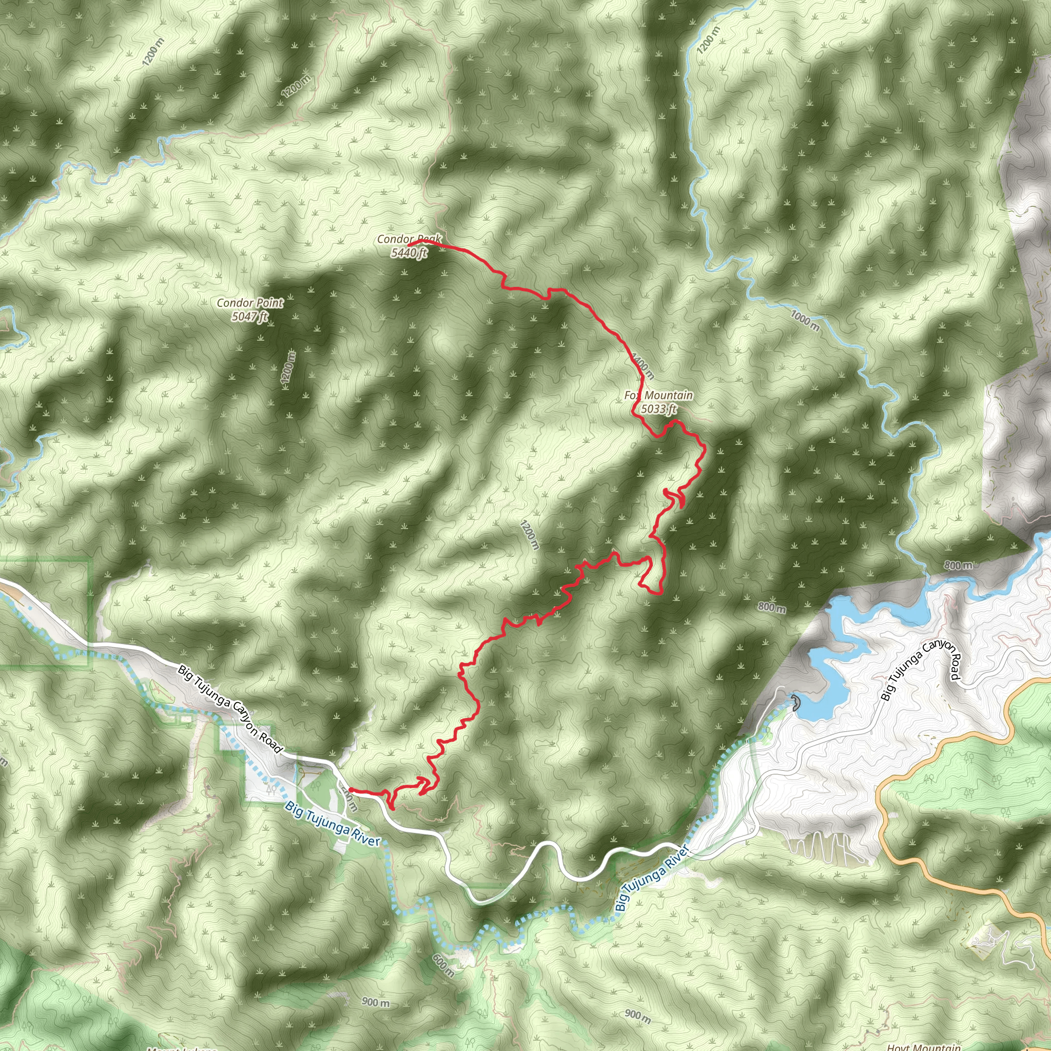Condor Peak Trail mobile static map