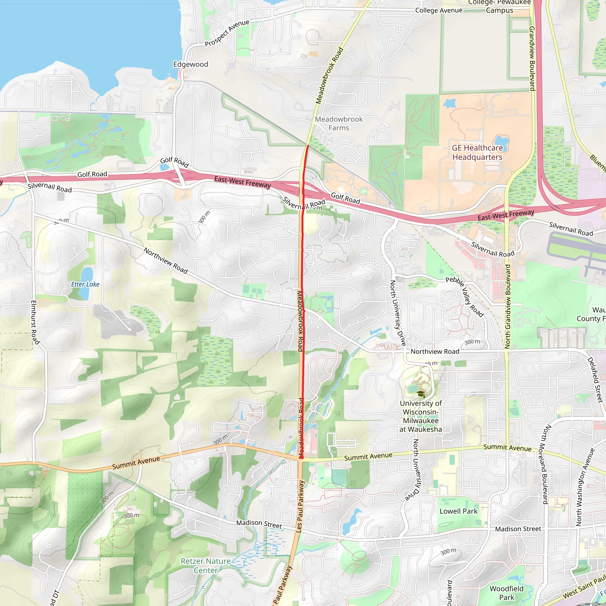 Meadowbrook Trail - Summit Avenue mobile static map