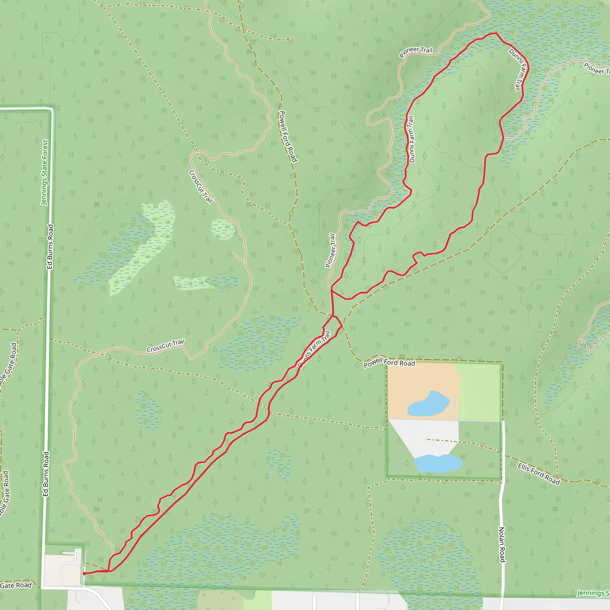 Dunns Farm Loop Trail mobile static map