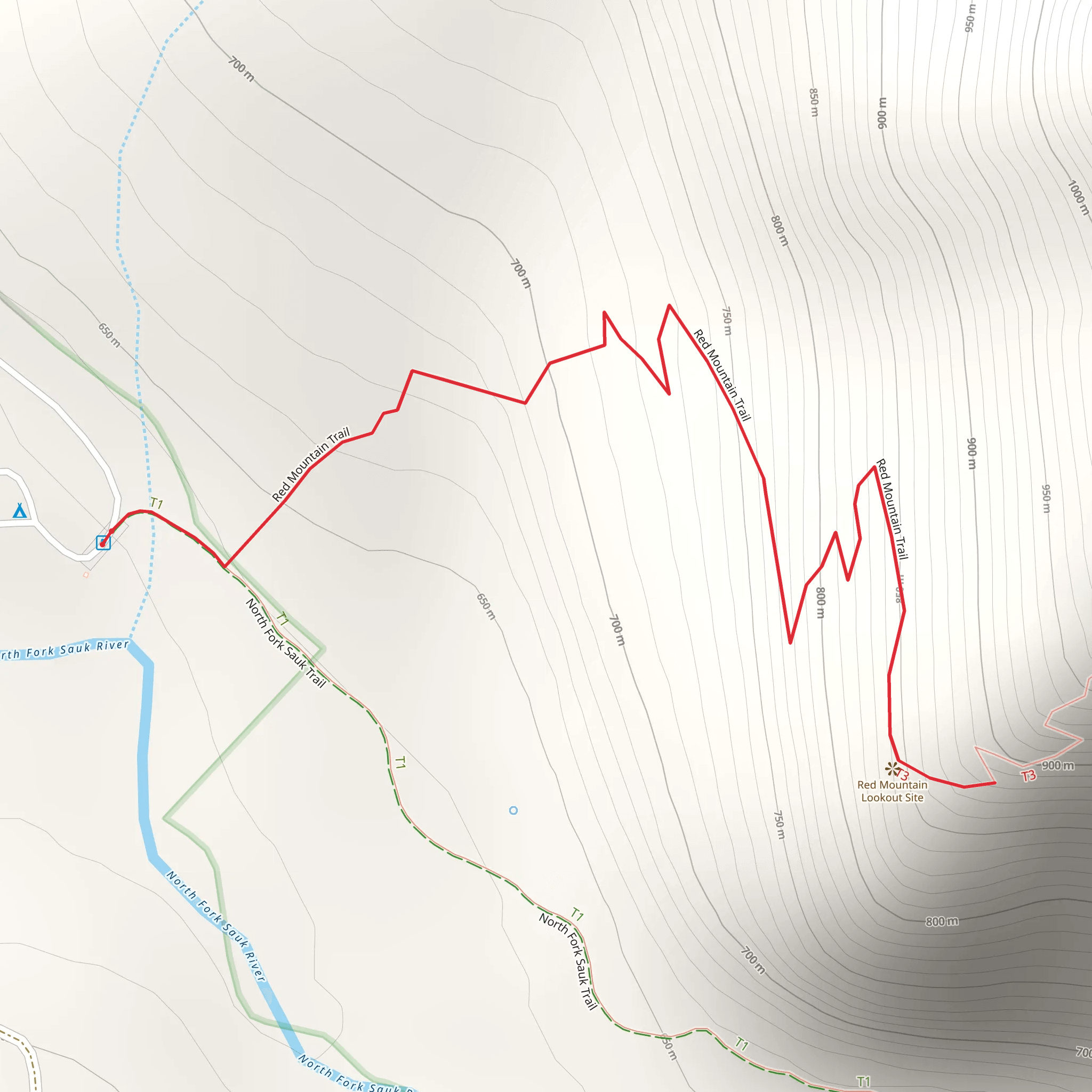 Red Mountain Trail mobile static map