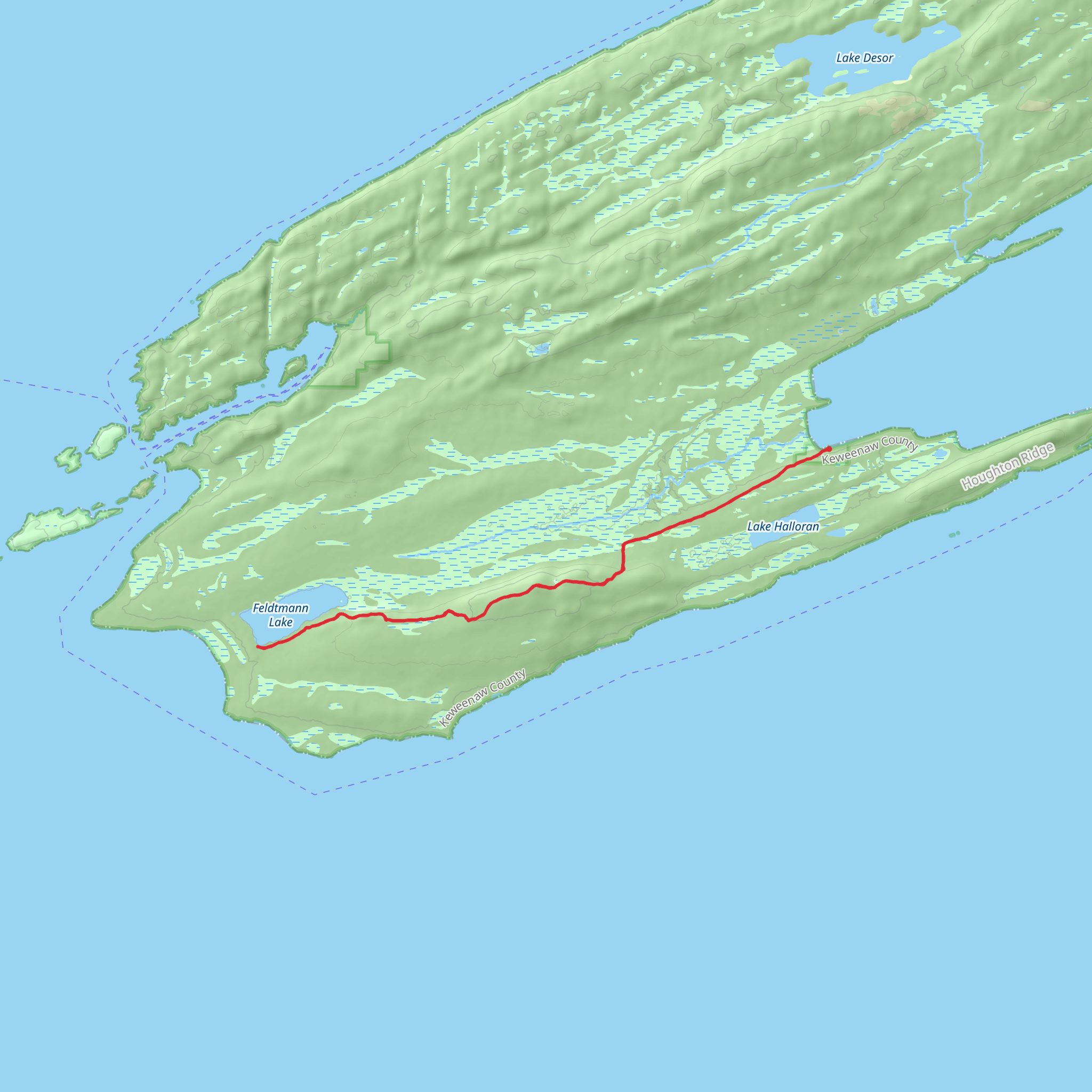 Feldtmann Ridge Trail mobile static map