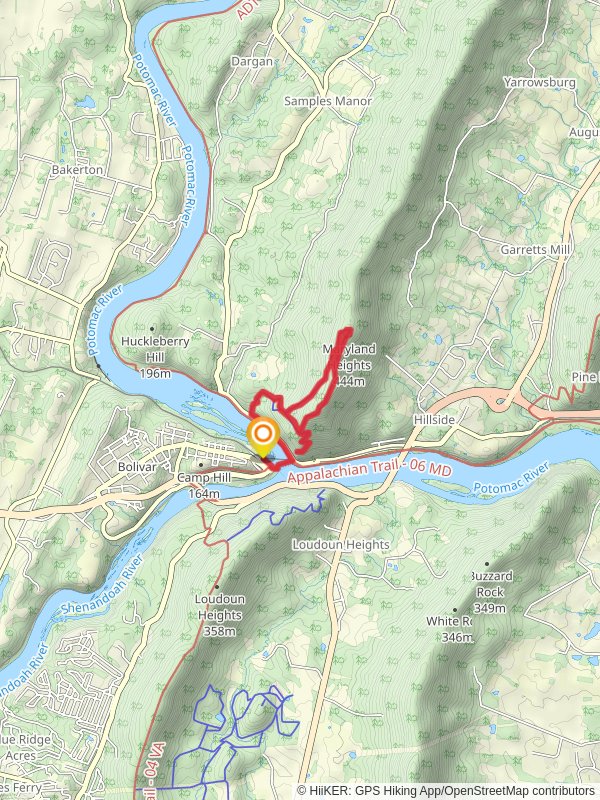 Maryland Heights and Stone Fort Loop Trail from Harpers Ferry