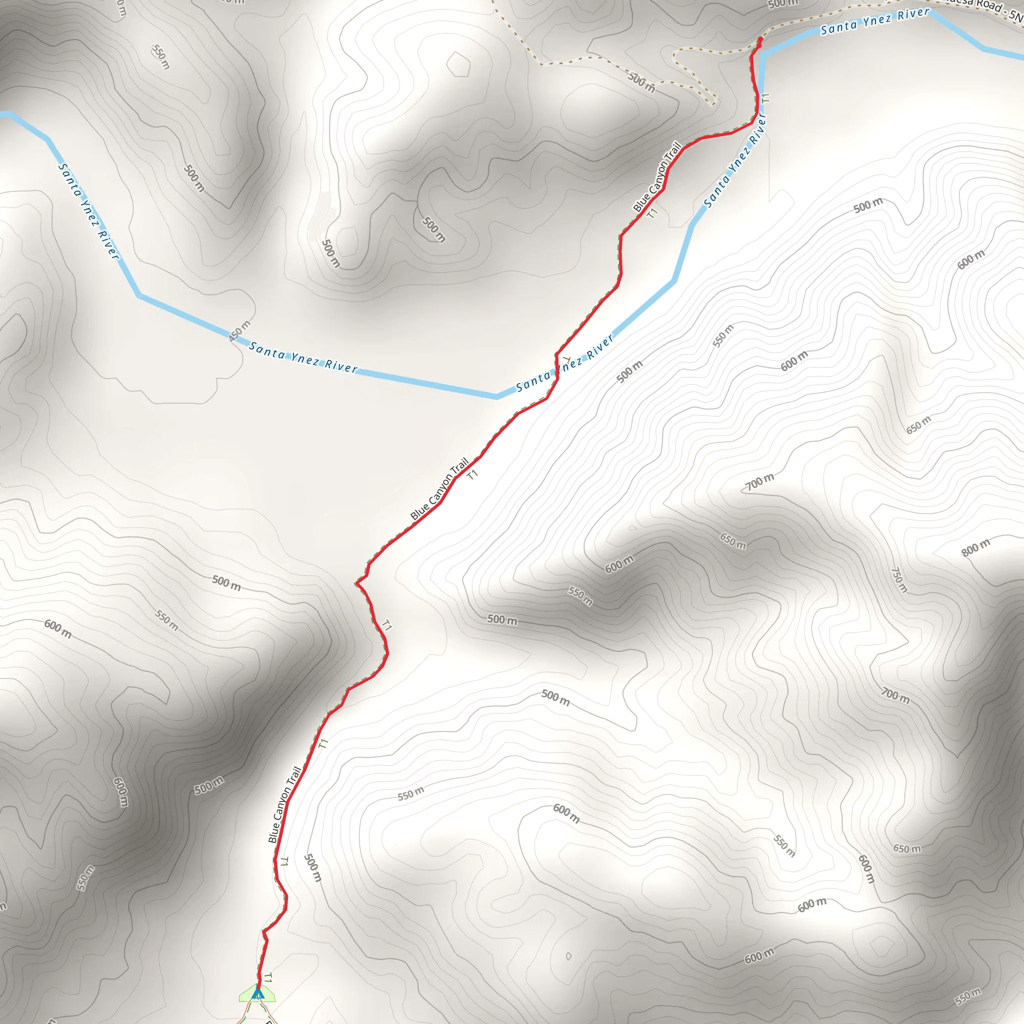 Blue Canyon Connector Trail mobile static map