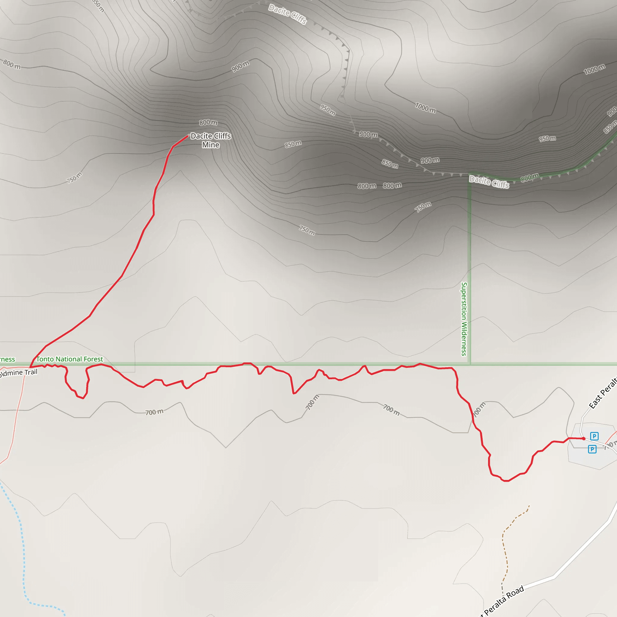 Lost Goldmine Trail mobile static map
