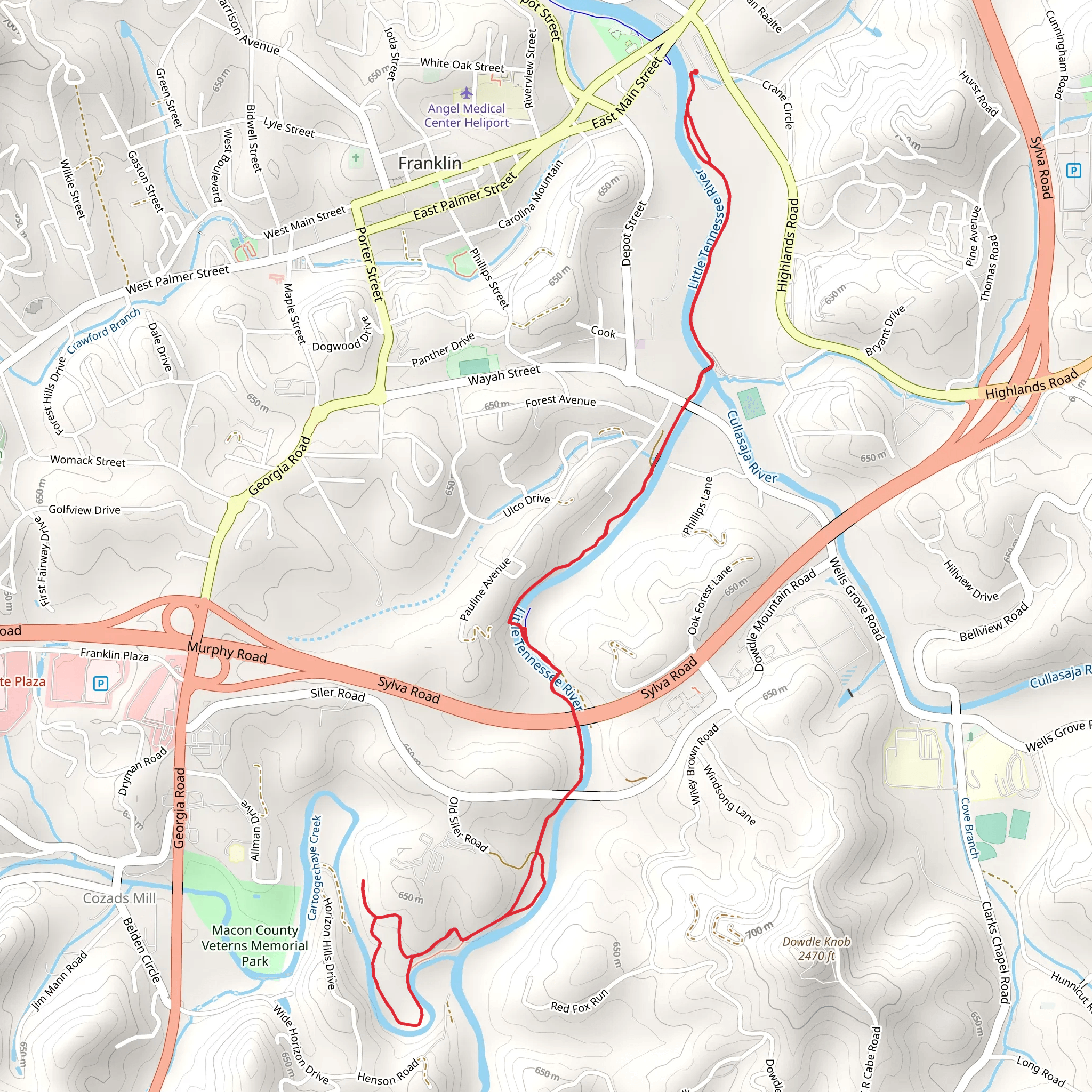 Little Tennessee River Greenway mobile static map