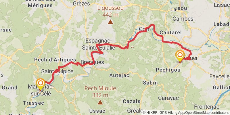 GR 65 stage 12 Map