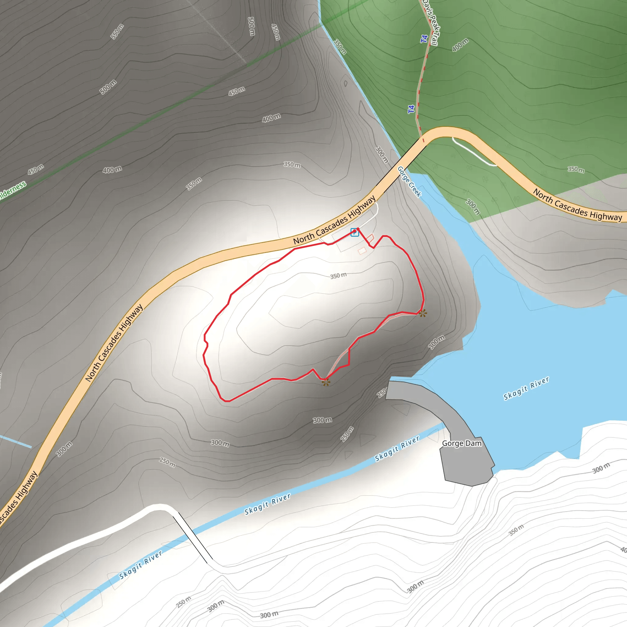 Gorge Creek Falls Trail mobile static map