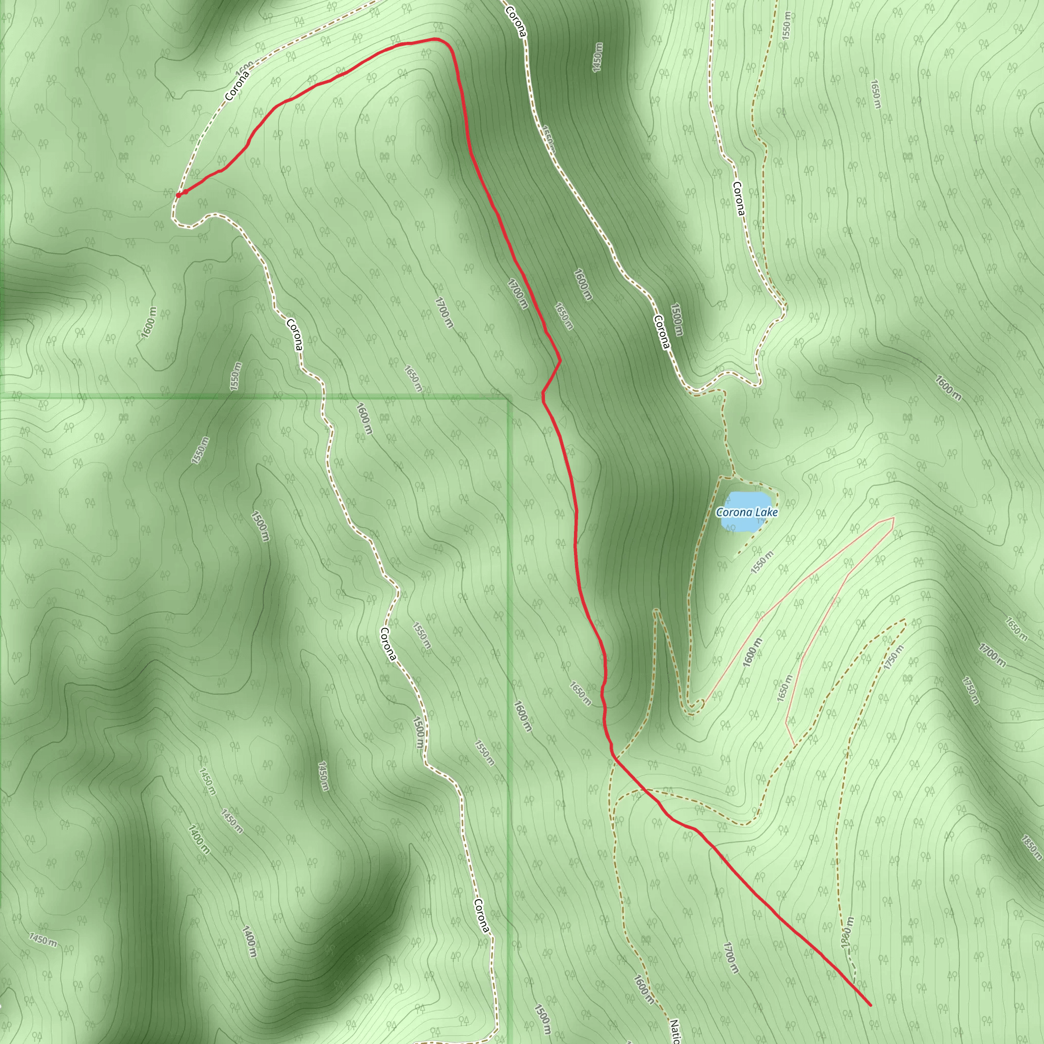 Corona Divide Trail mobile static map