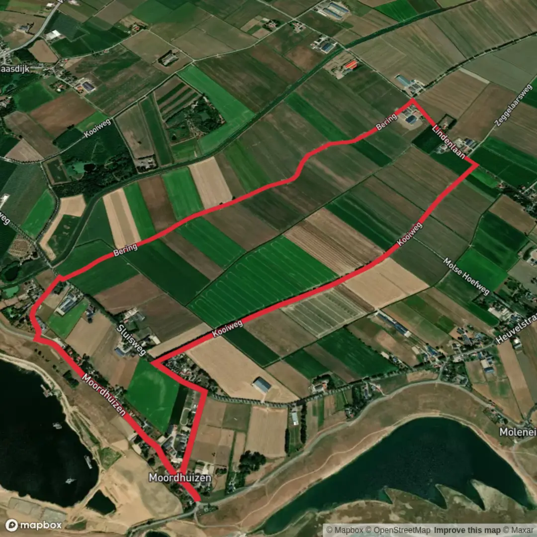 An image depicting the trail Kooi Weg and Bering Loop and its surrounding area.