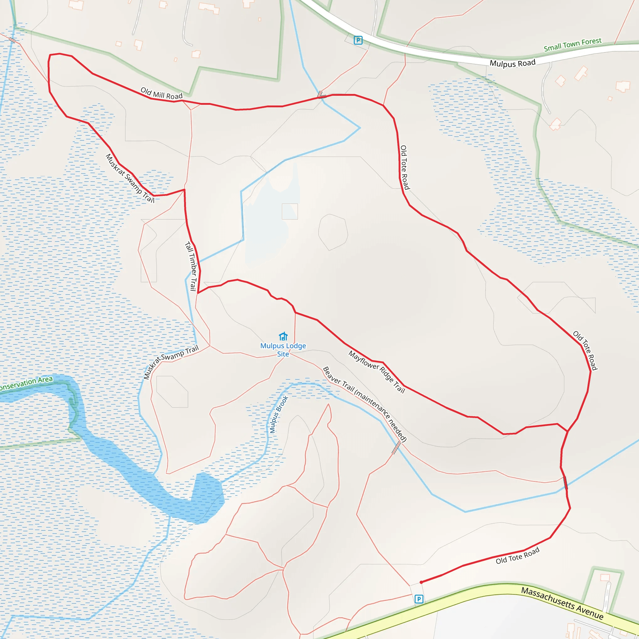 Mayflower Ridge Loop Trail mobile static map