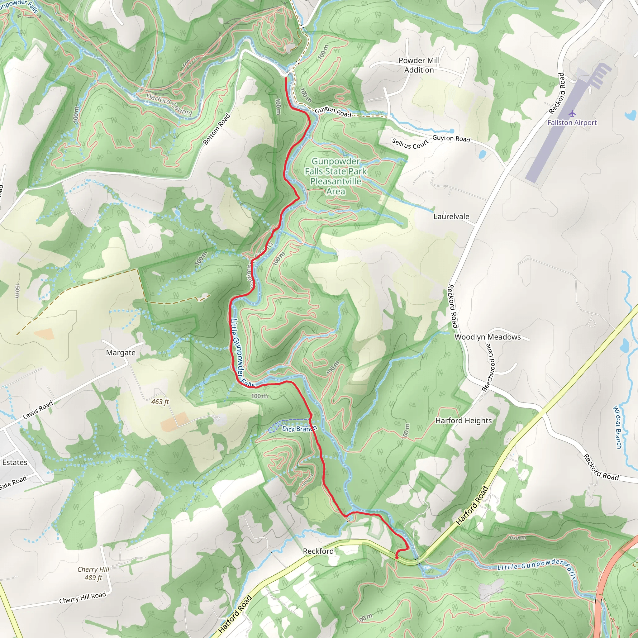 Little Gunpowder Trail - Harford Road mobile static map
