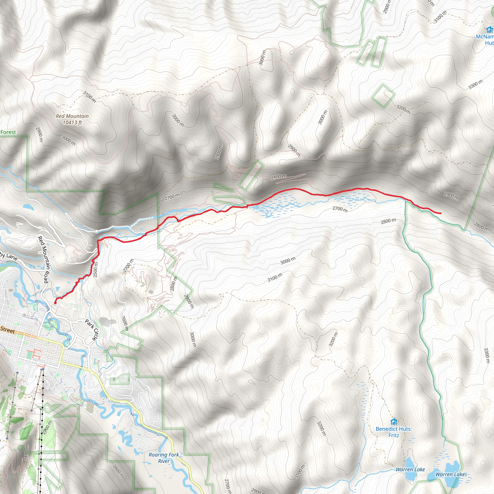 Lower and North Hunter Creek Trail mobile static map