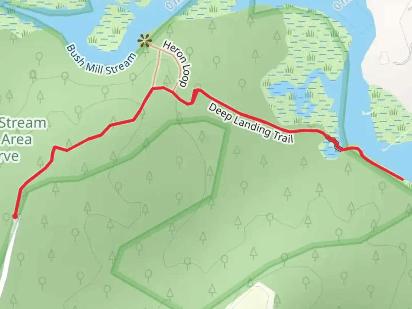 An image depicting the trail Deep Landing Trail and its surrounding area.