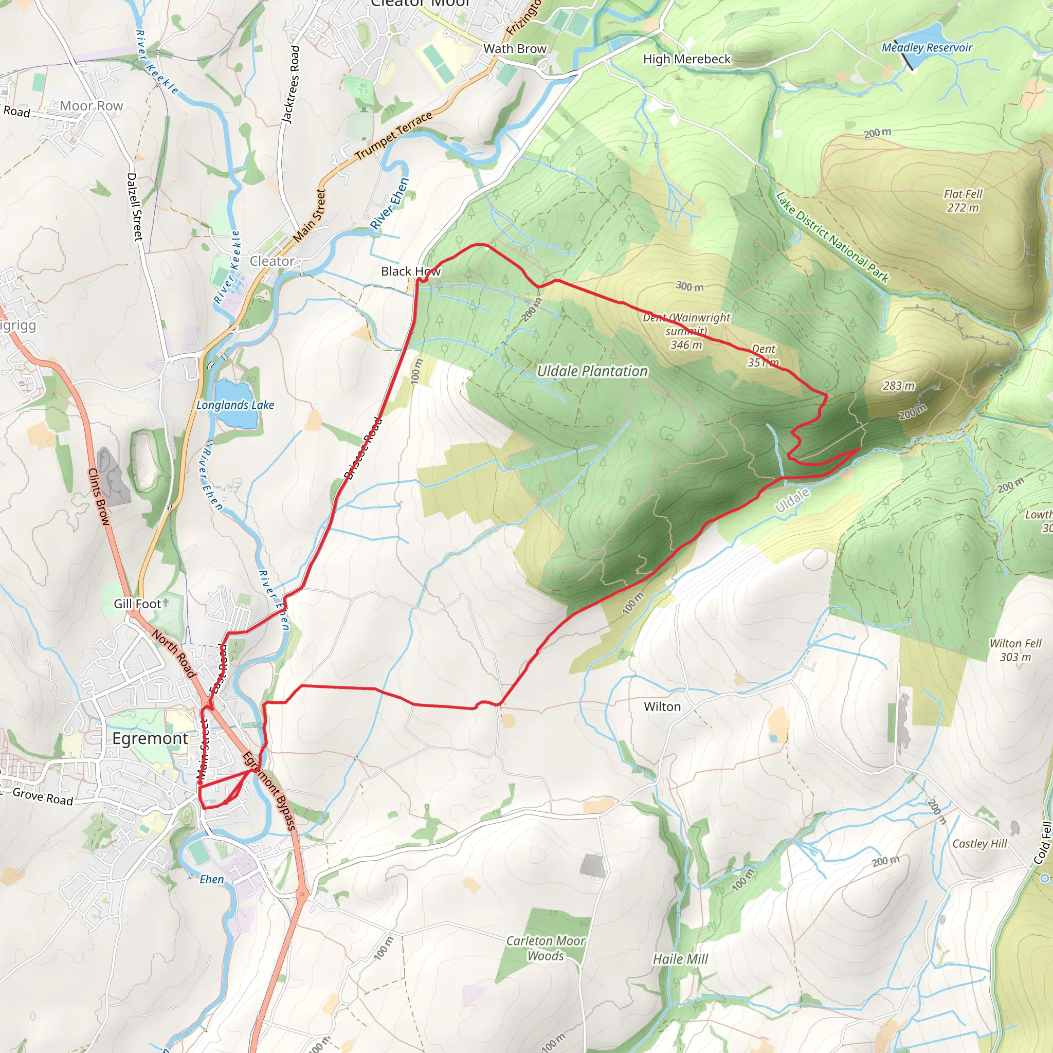 Dent and Black How Walk mobile static map