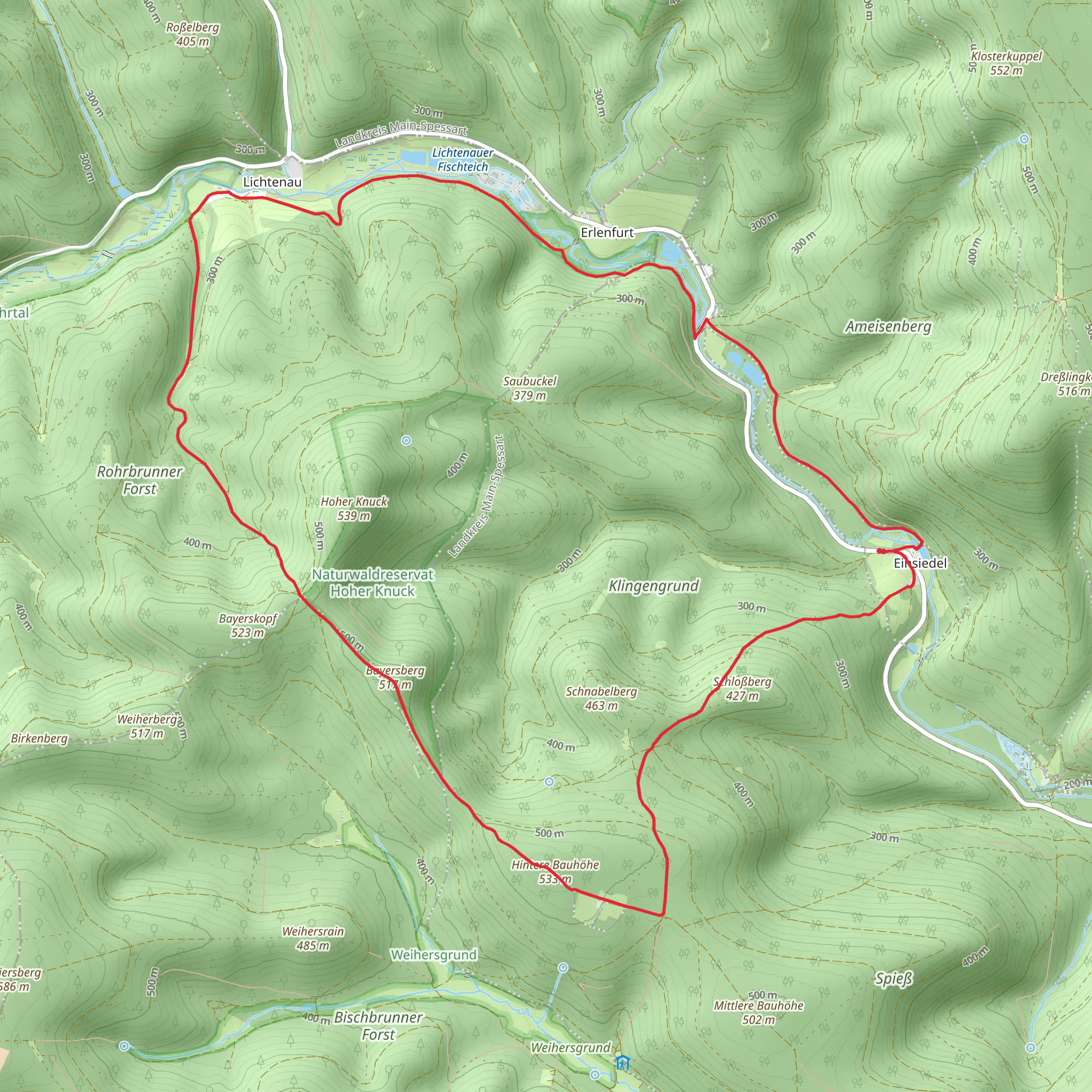 Einsiedel to Lichtenau Loop mobile static map