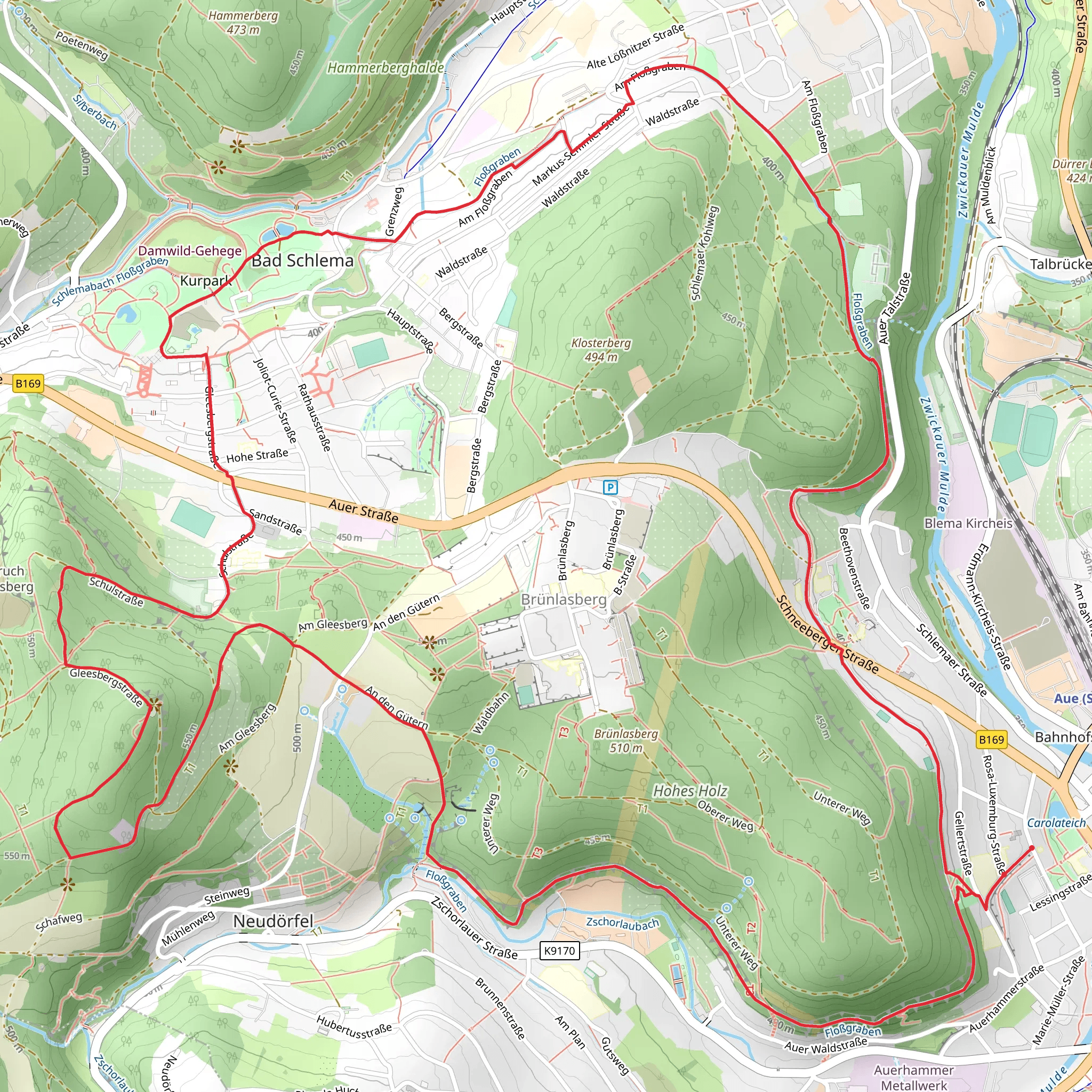 Hohes Holz, Gleesberg Loop via Flößgraben mobile static map