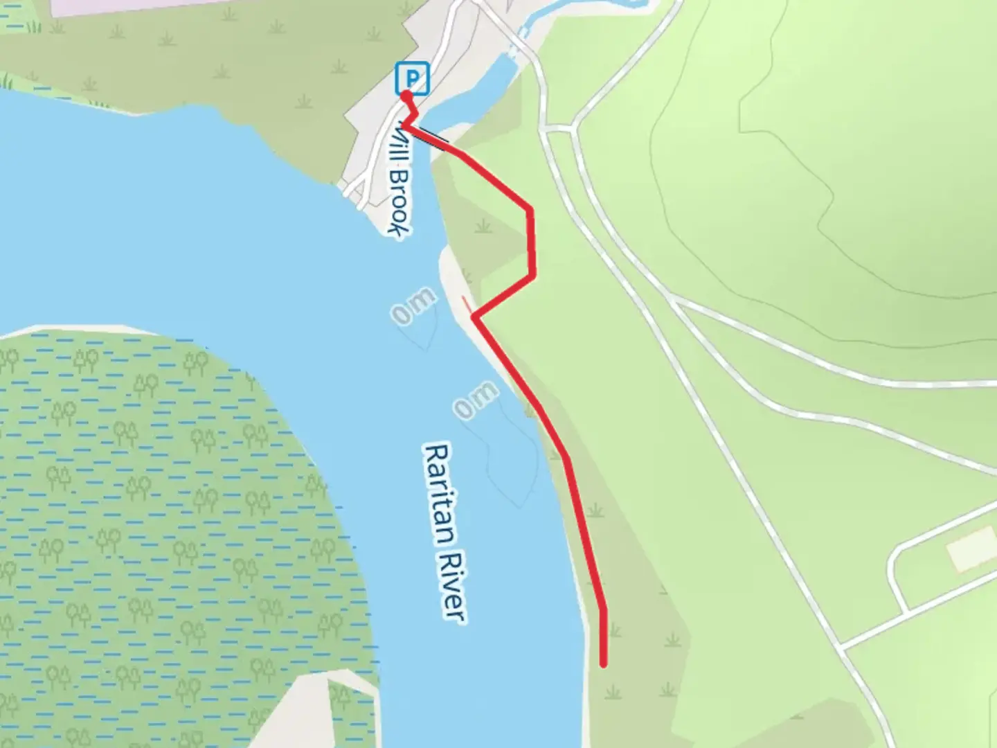 An image depicting the trail Raritan River and its surrounding area.