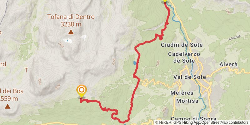 Camino Delle Dolomiti stage 13 Map