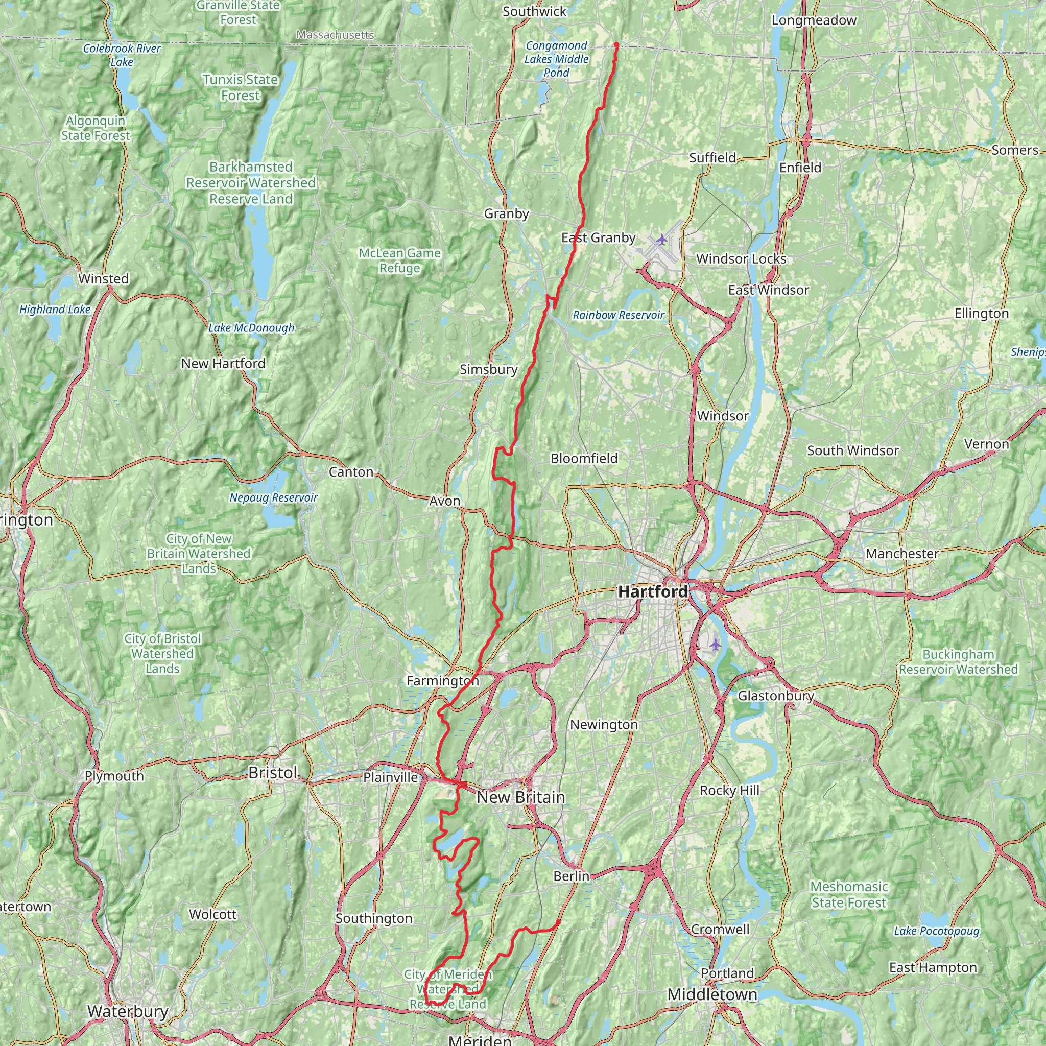 Metacomet Trail mobile static map