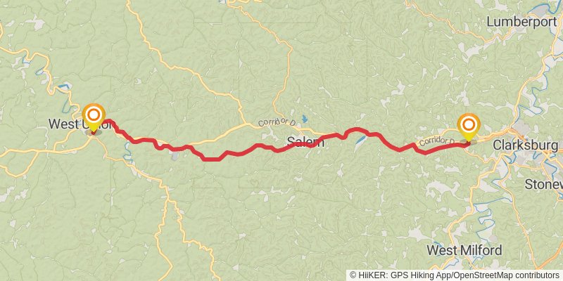 American Discovery Trail - East stage 24 Map