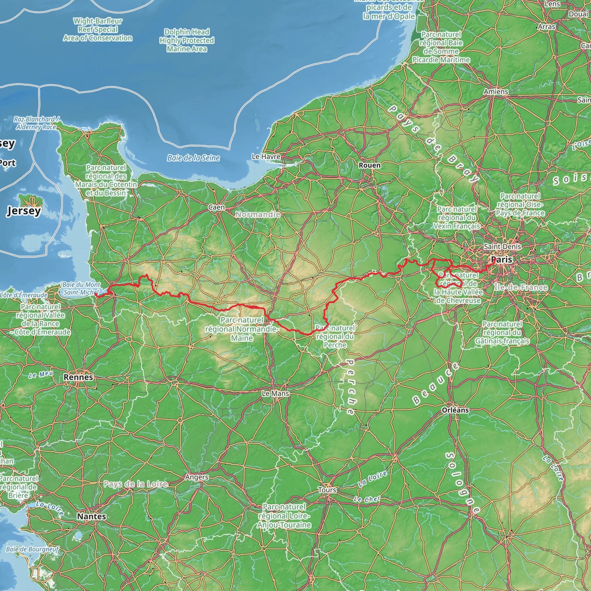 GR 22 - De Paris Au Mont Saint Michel mobile static map