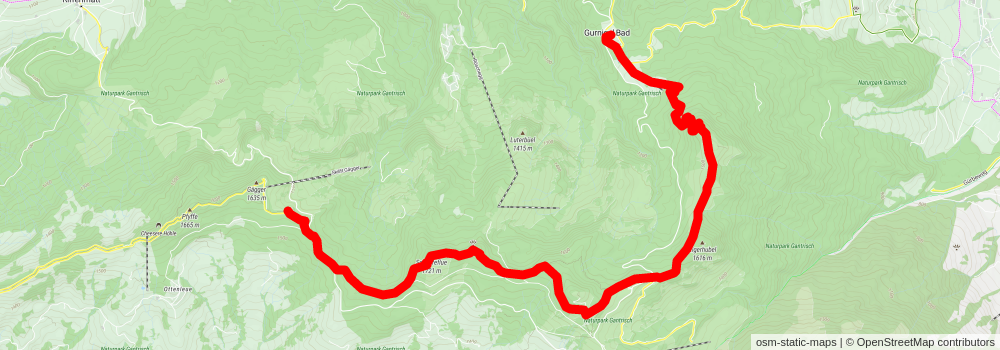 Gantrisch-Panoramaweg stage 2 Map