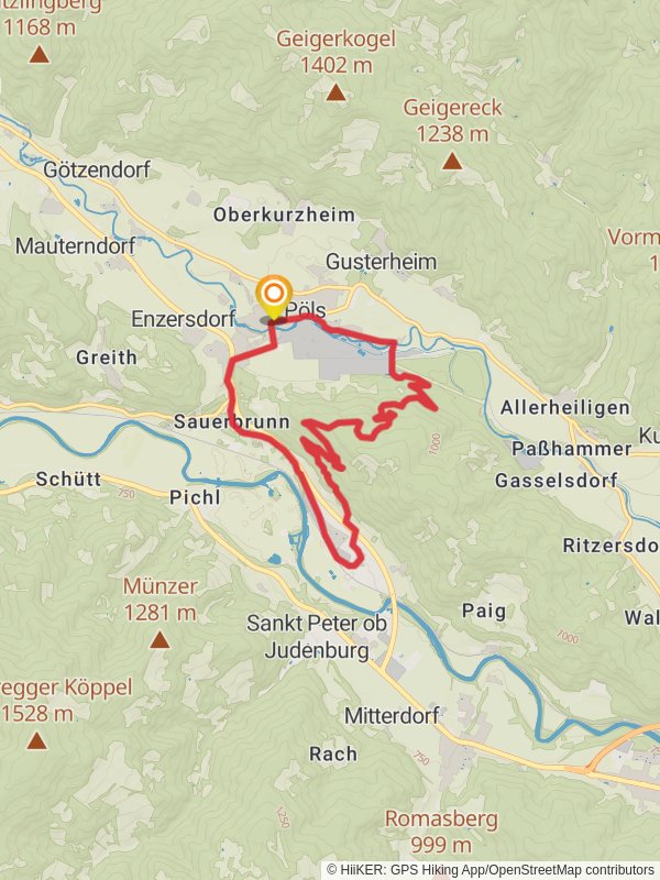 Ruin Reifenstein - Thalheim Castle Loop Trail mobile static map