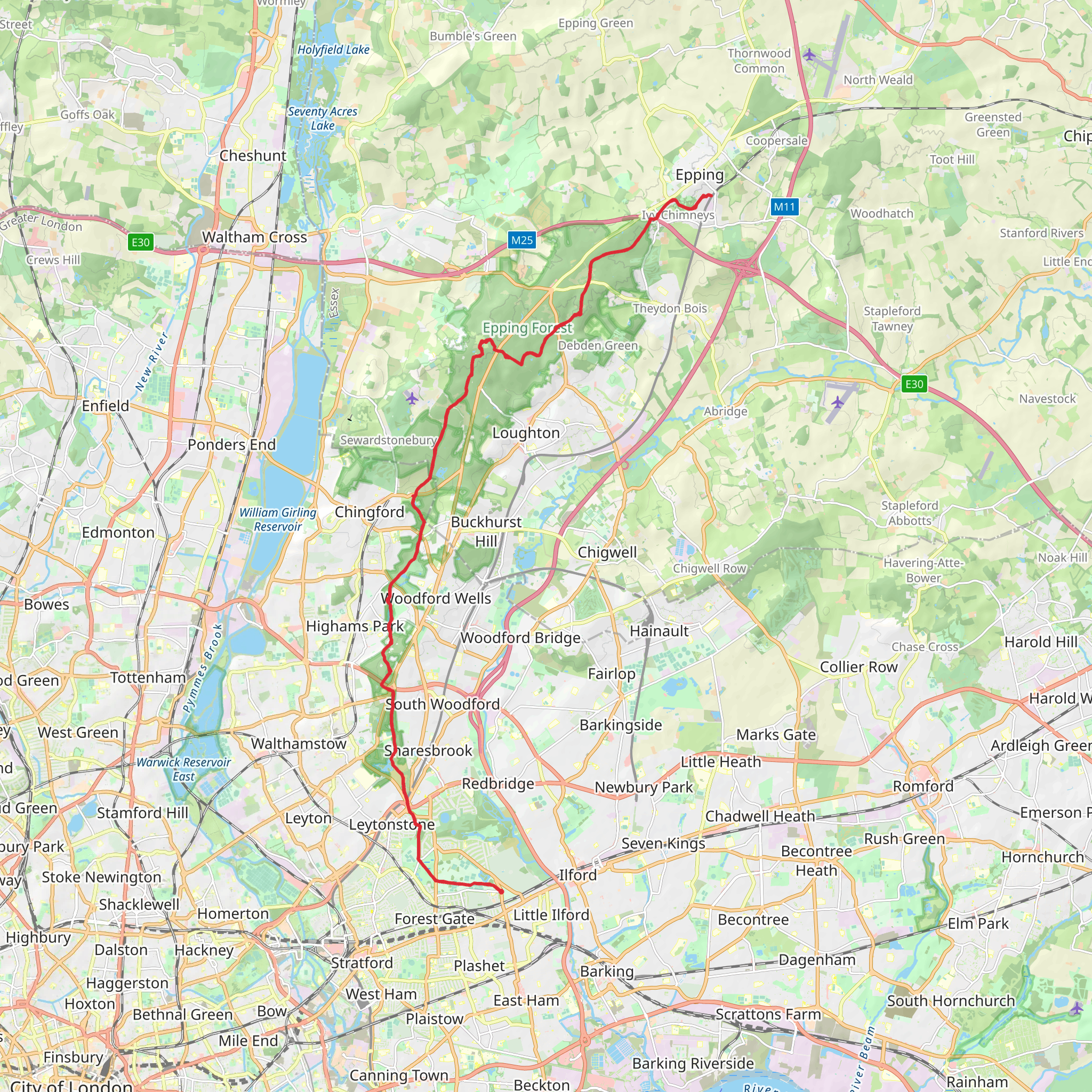 Epping Forest Traverse Walk mobile static map