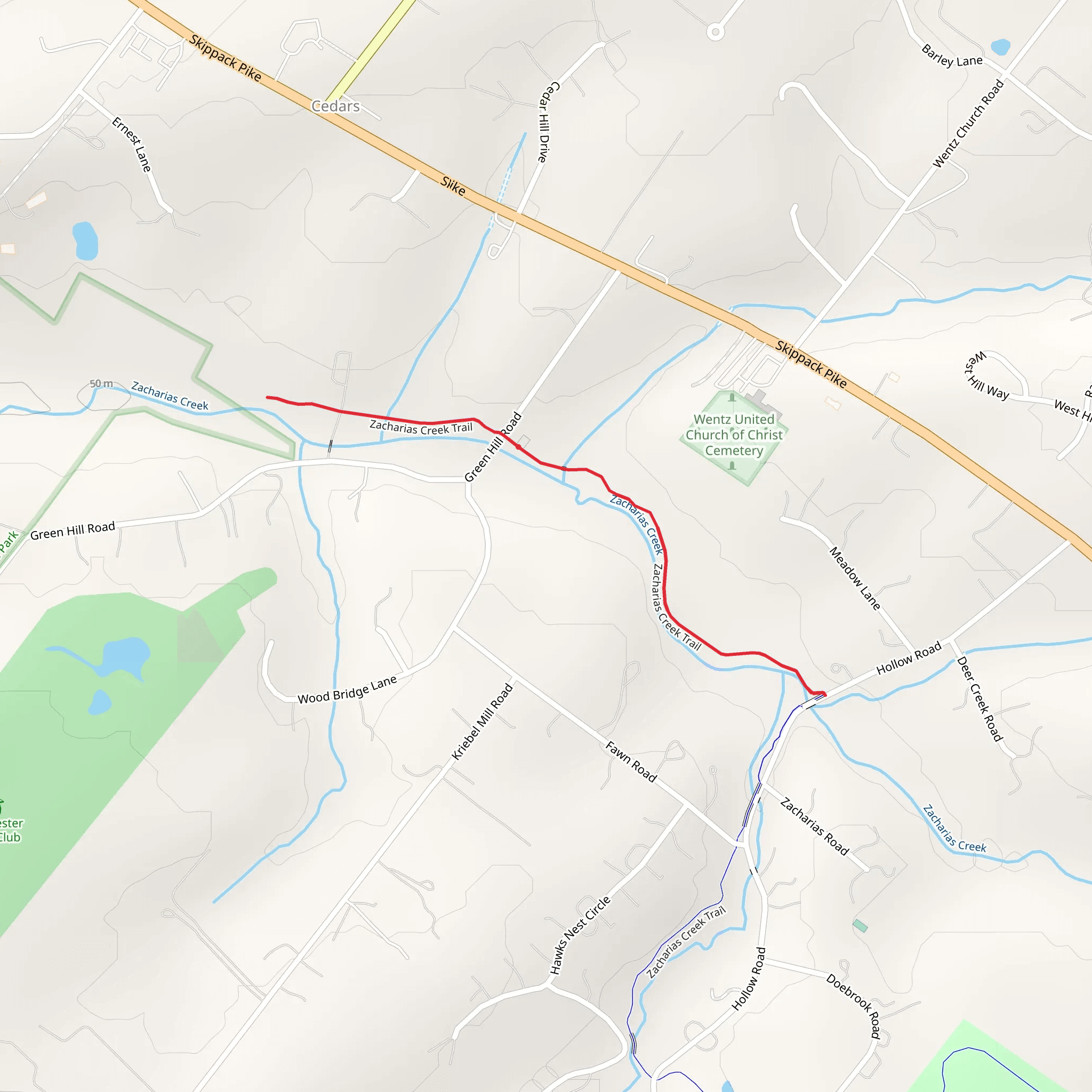 Zacharias Creek Trail mobile static map