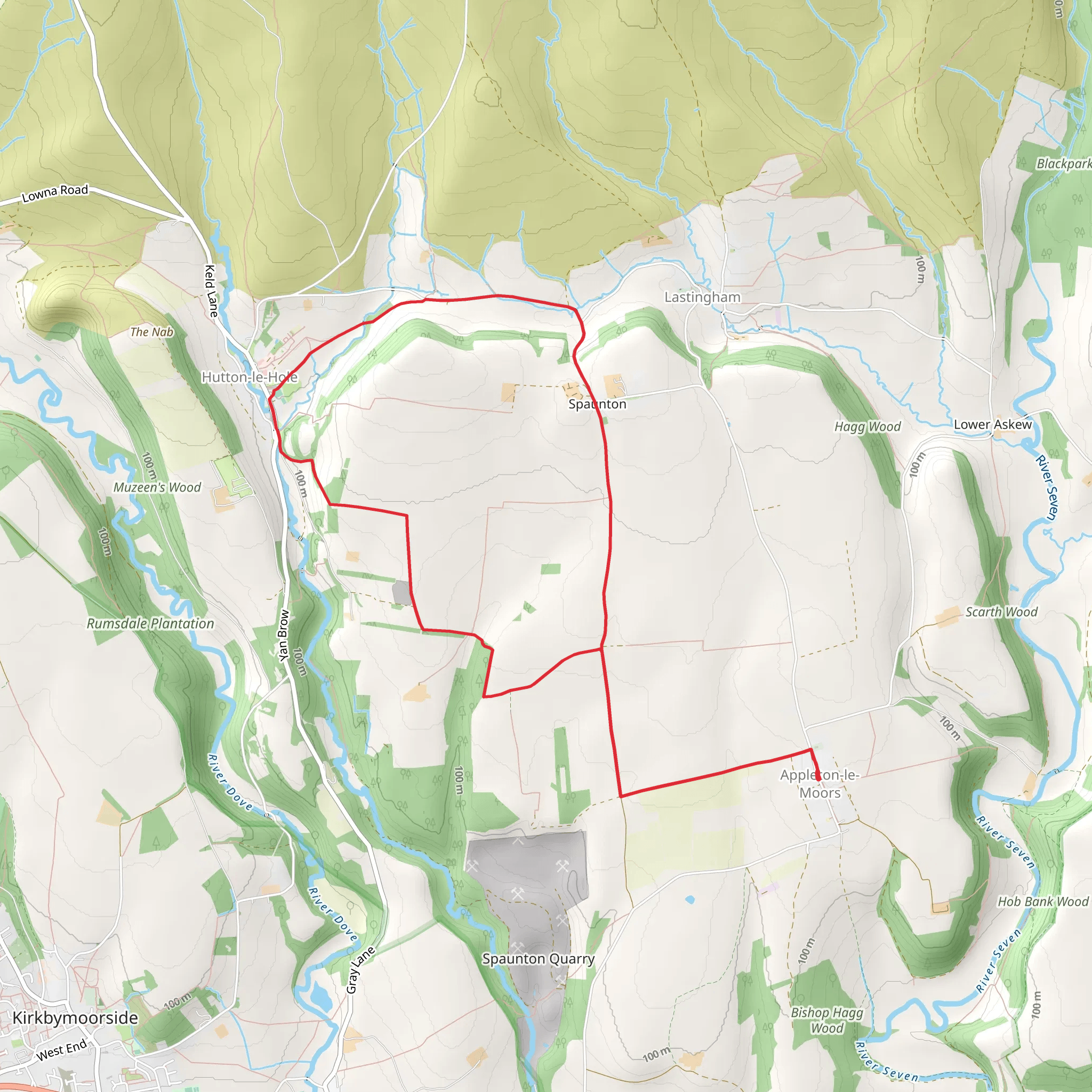 Appleton le Moors to Spaunton Loop mobile static map