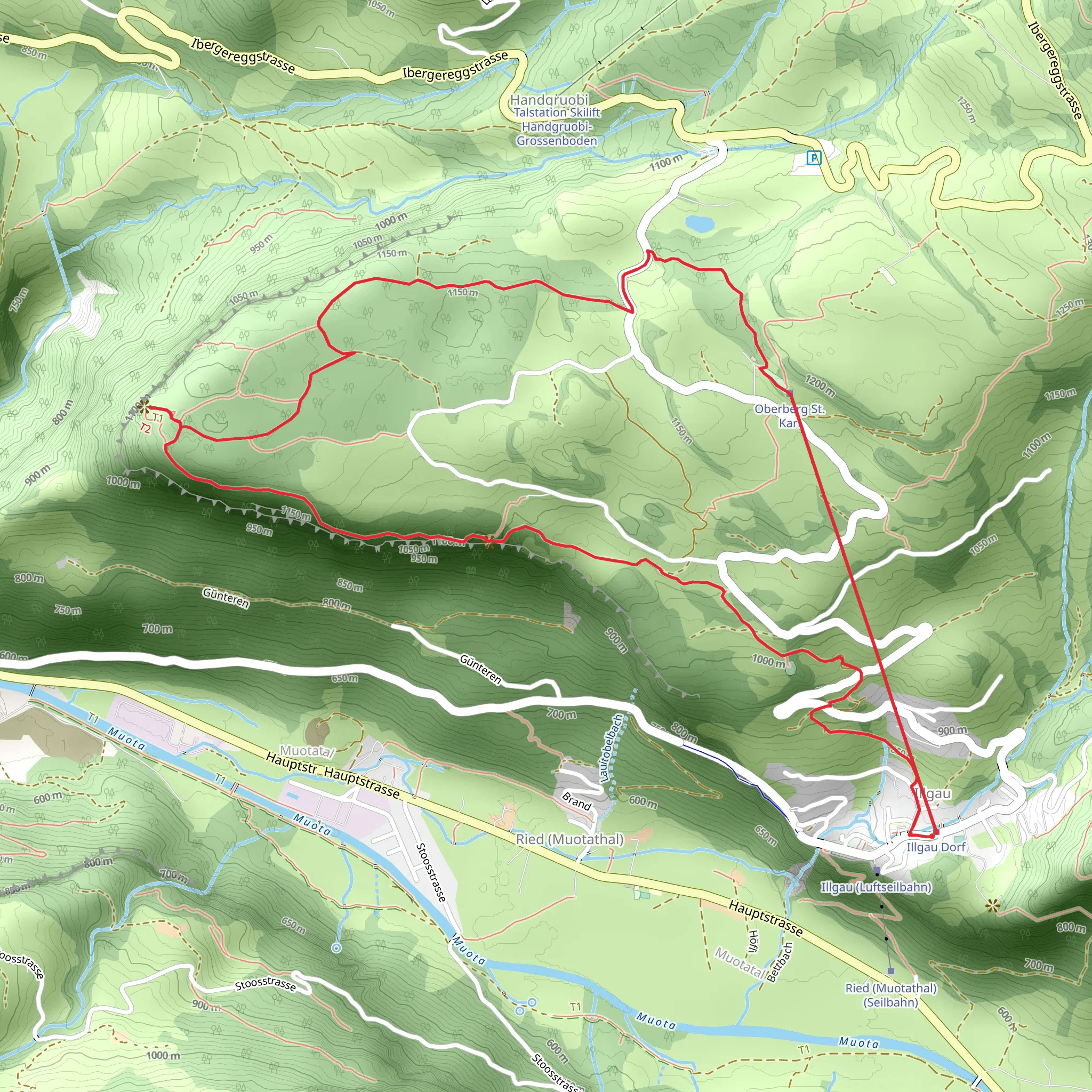 Illgau - St Karl - Fallenflue - Illgau mobile static map