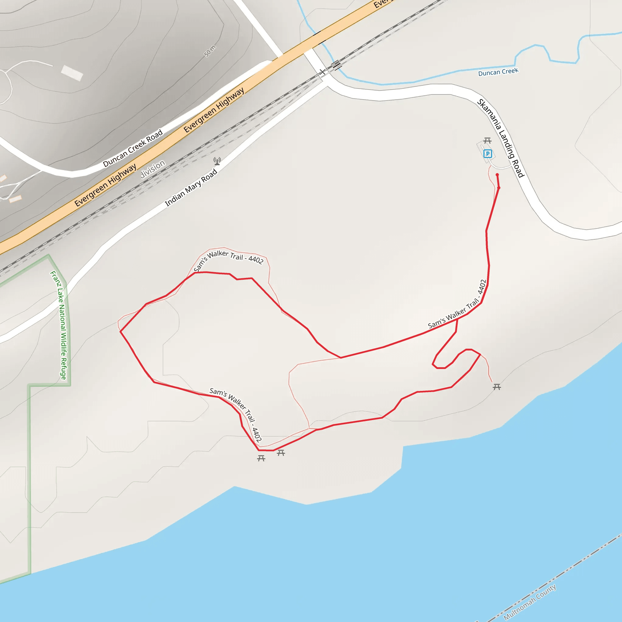 Sams Walker Loop Trail mobile static map