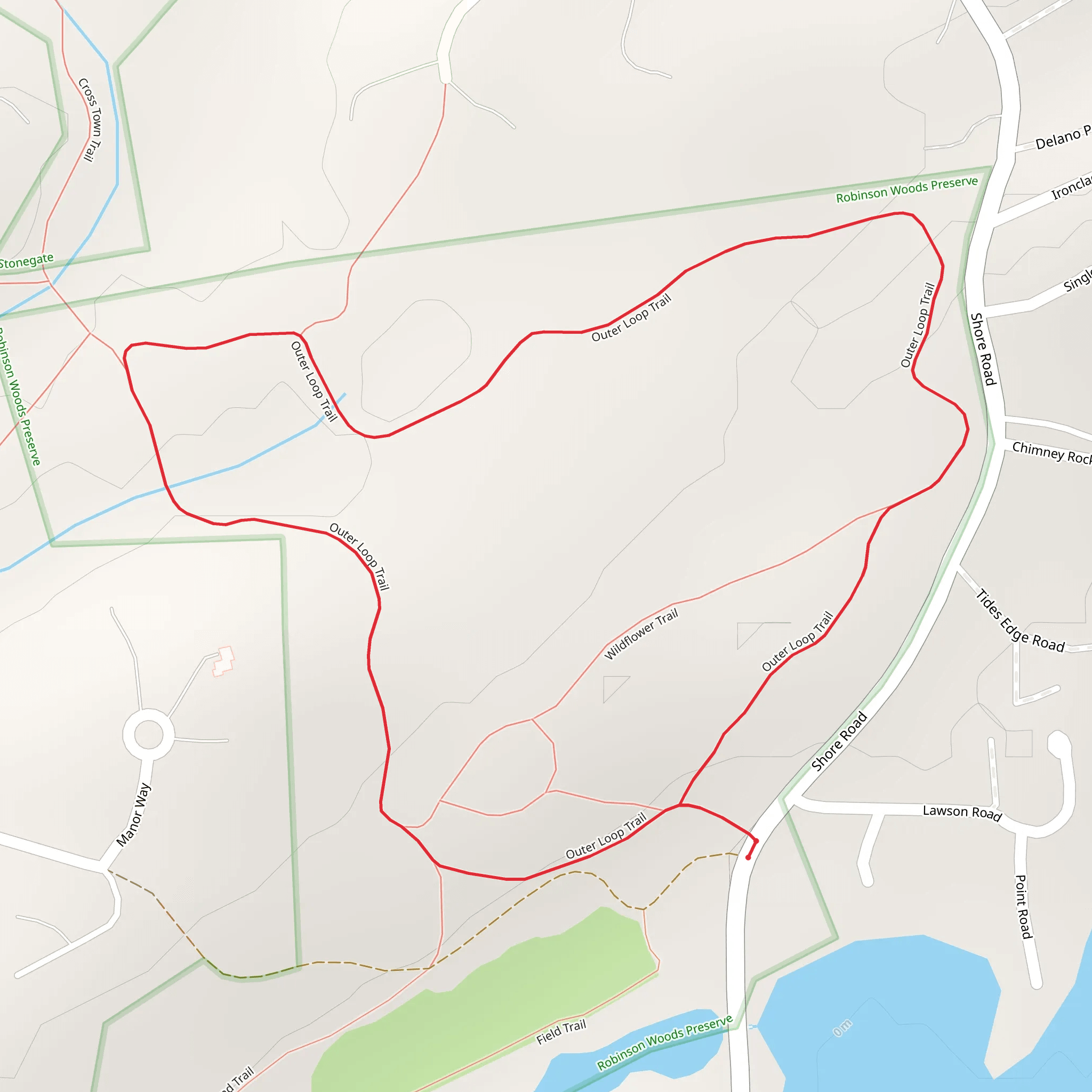 Outer Loop Trail - Shore Road mobile static map