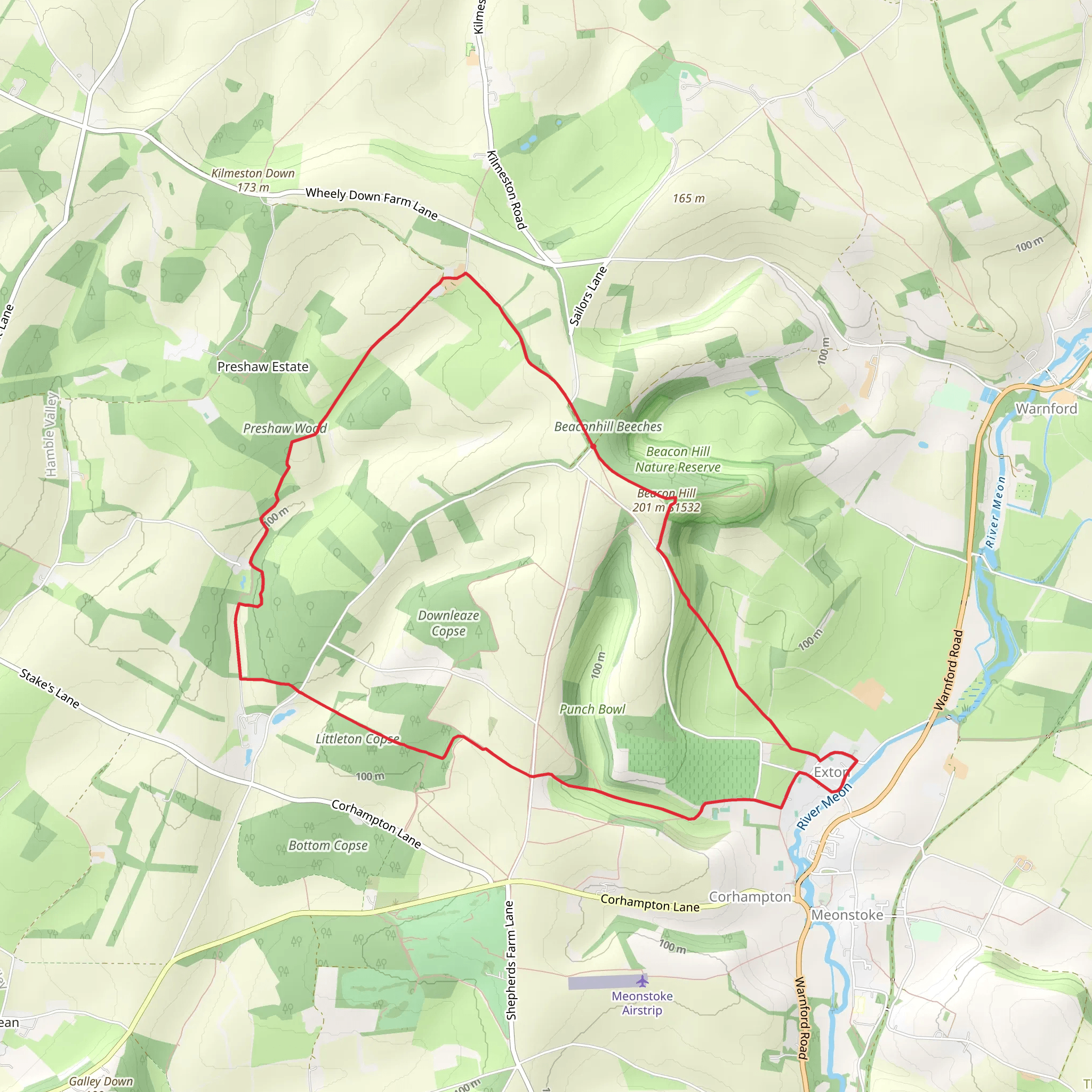 Exton Loop via Beacon Hill mobile static map