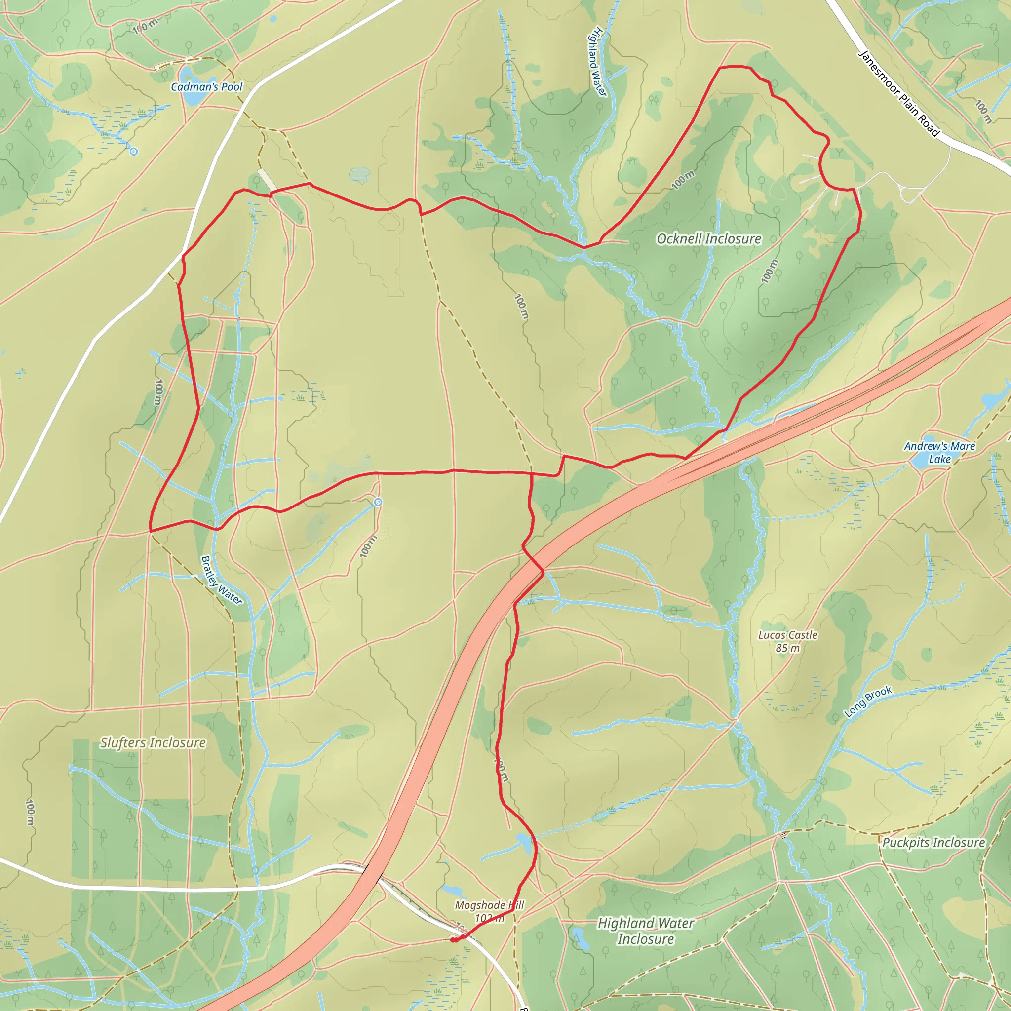 Ocknell Loop mobile static map
